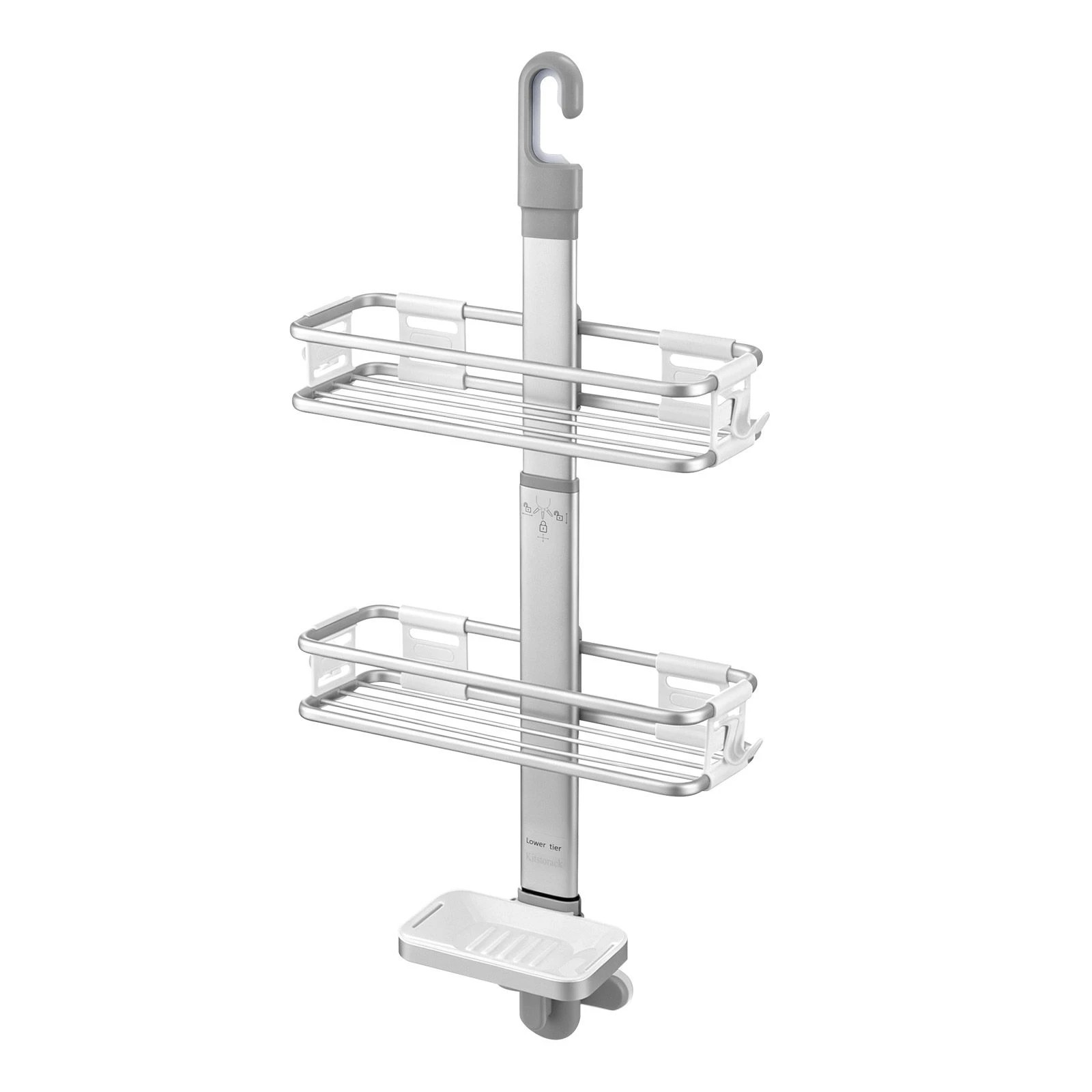2 Ausway 3 Tier Aluminium Hanging Shower Caddy Organiser Adjustable Rustproof Rack, 2 of 7