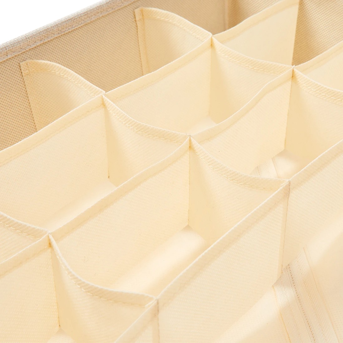 7 Linen Look Multi Grid Organiser - Beige, 7 of 8