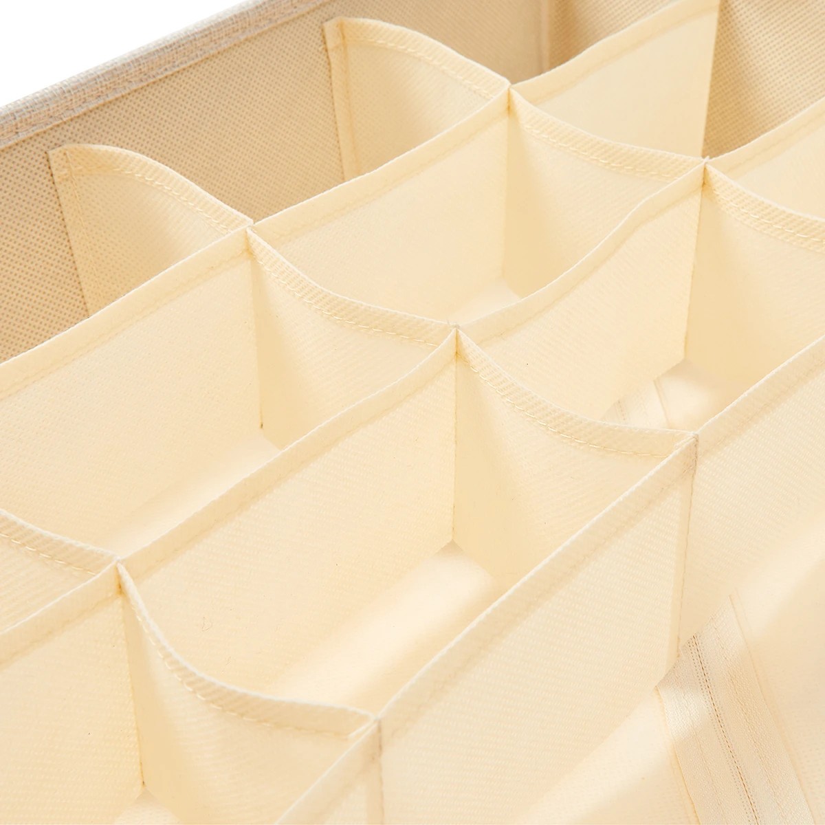 7 Linen Look Multi Grid Organiser - Beige, 7 of 8