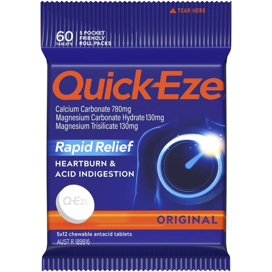 1 5 Pack Quick-Eze Original Rapid Relief Tablets, 1 of 2