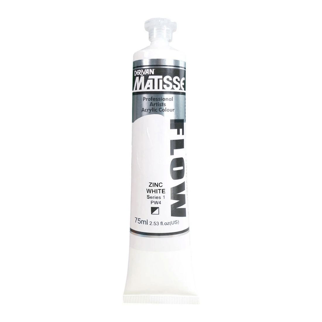 1 Derivan Matisse Flow Paint 75mL Zinc White S1, 1 of 1