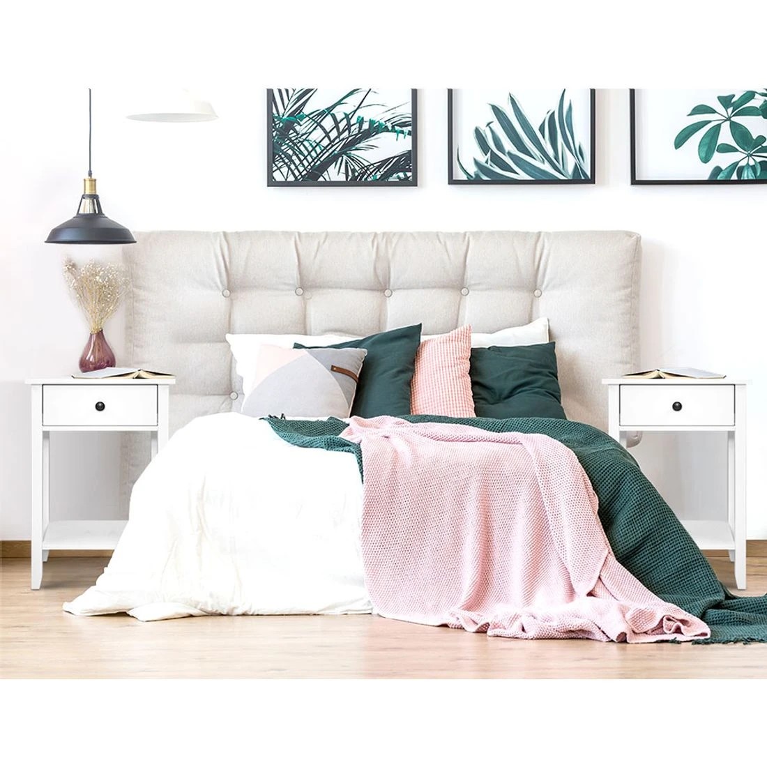 8 Artiss Bedside Table 1 Drawer with Shelf - White, 8 of 8