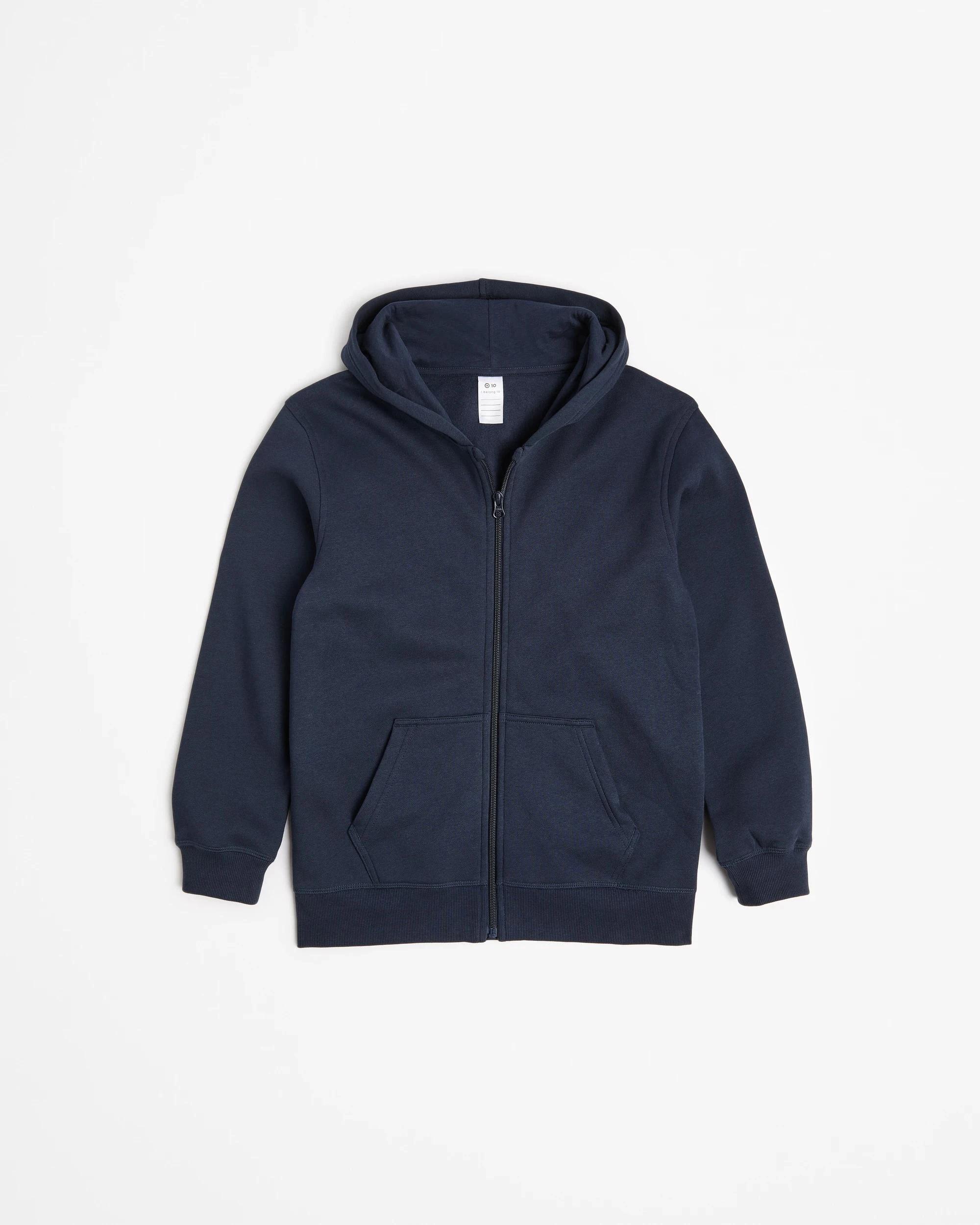 1 Target Australian Cotton Blend School Zip Through Fleece Jumper NAVY BLUE, 1 of 3