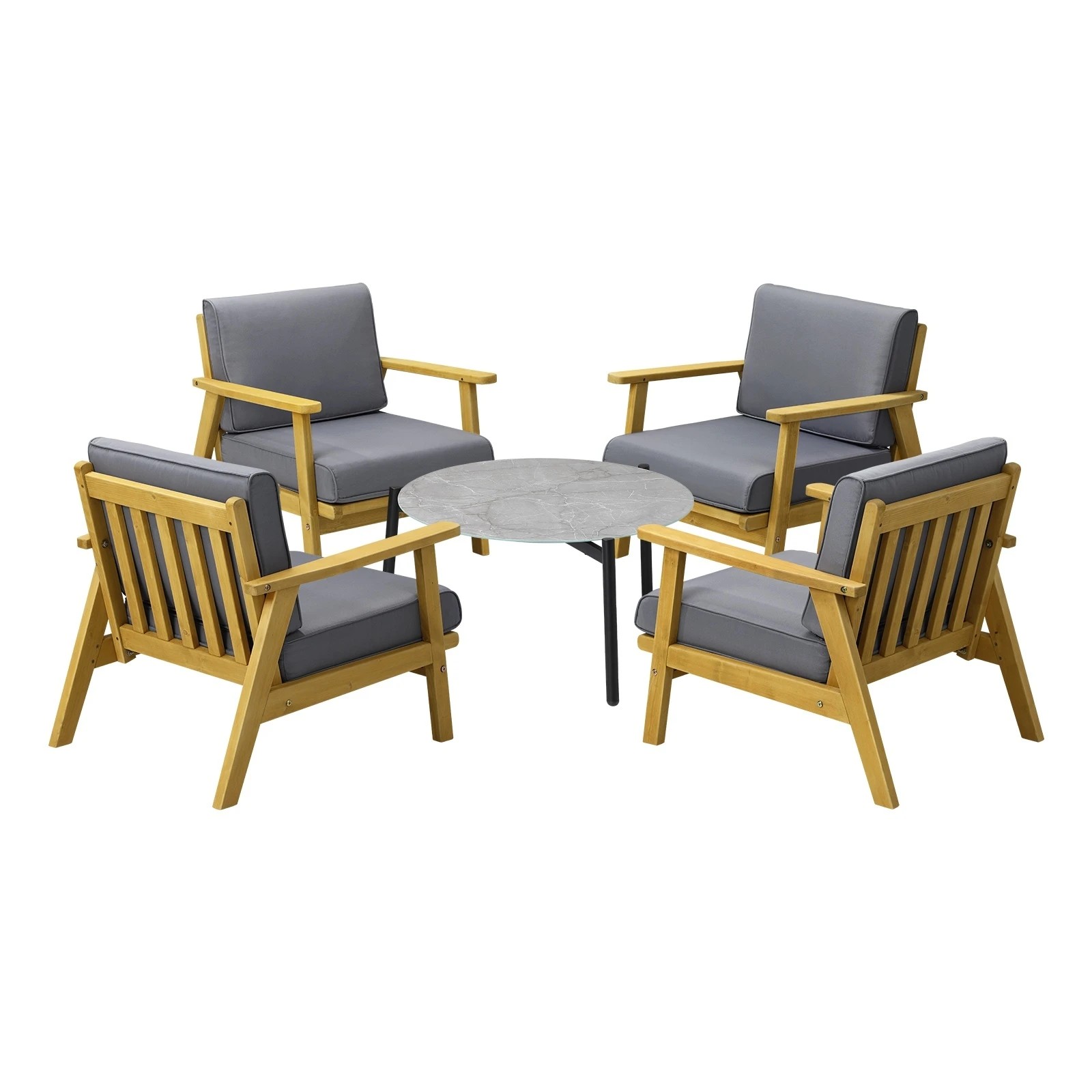 1 Livsip Outdoor Lounge Set 5pcs Patio Furniture Set 70cm Coffee Side Table
 - Multi, 1 of 10