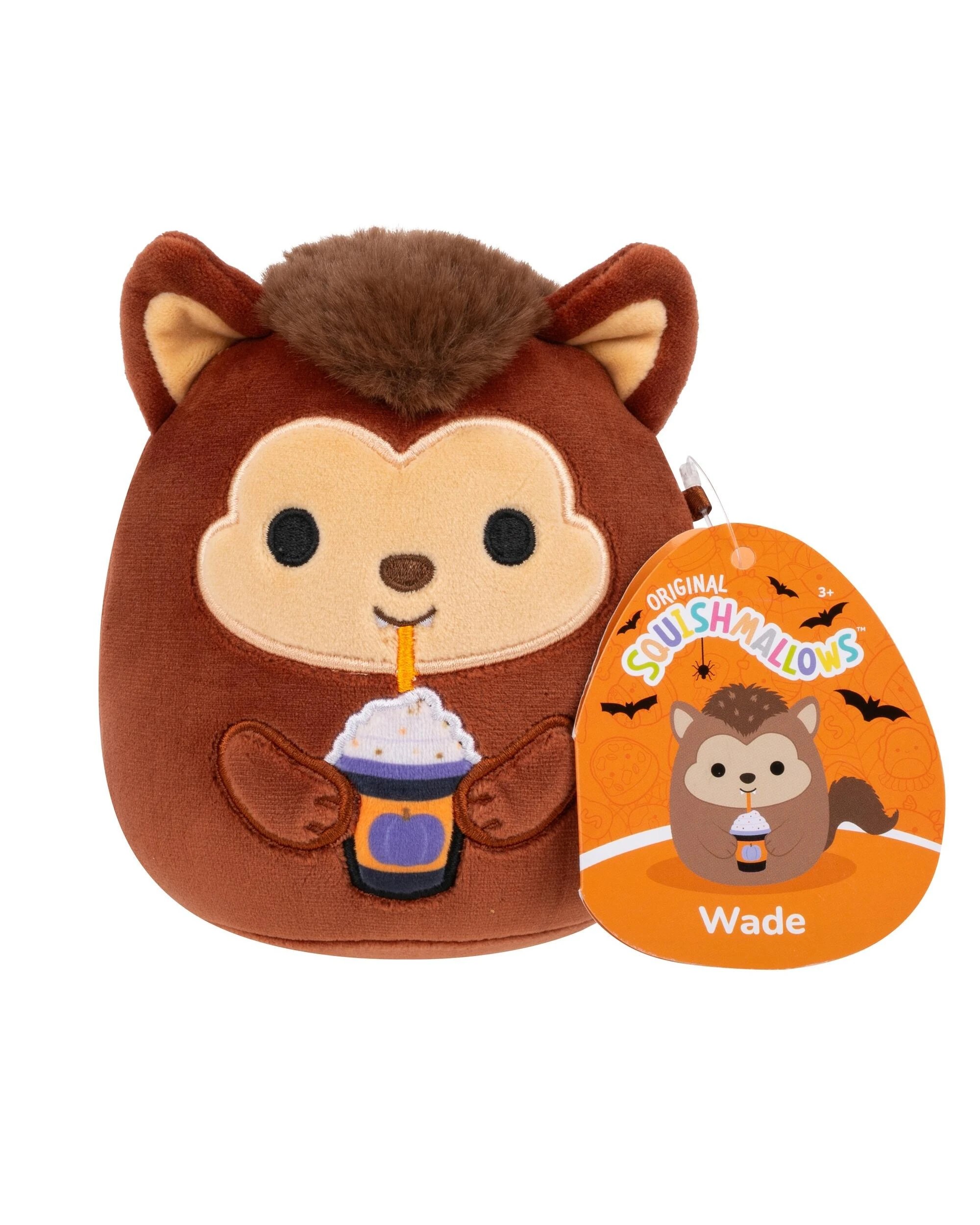 1 Squishmallows Halloween Wade the Werewolf with Frappe 5 inch Plush - Brown, 1 of 5