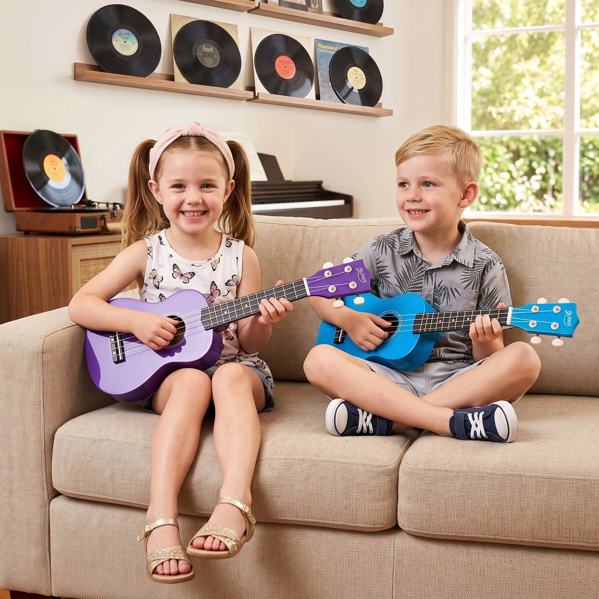 8 Alpha 21 Inch Ukulele Soprano Beginner Acoustic Small Guitar Kids Strings - Purple, 8 of 8