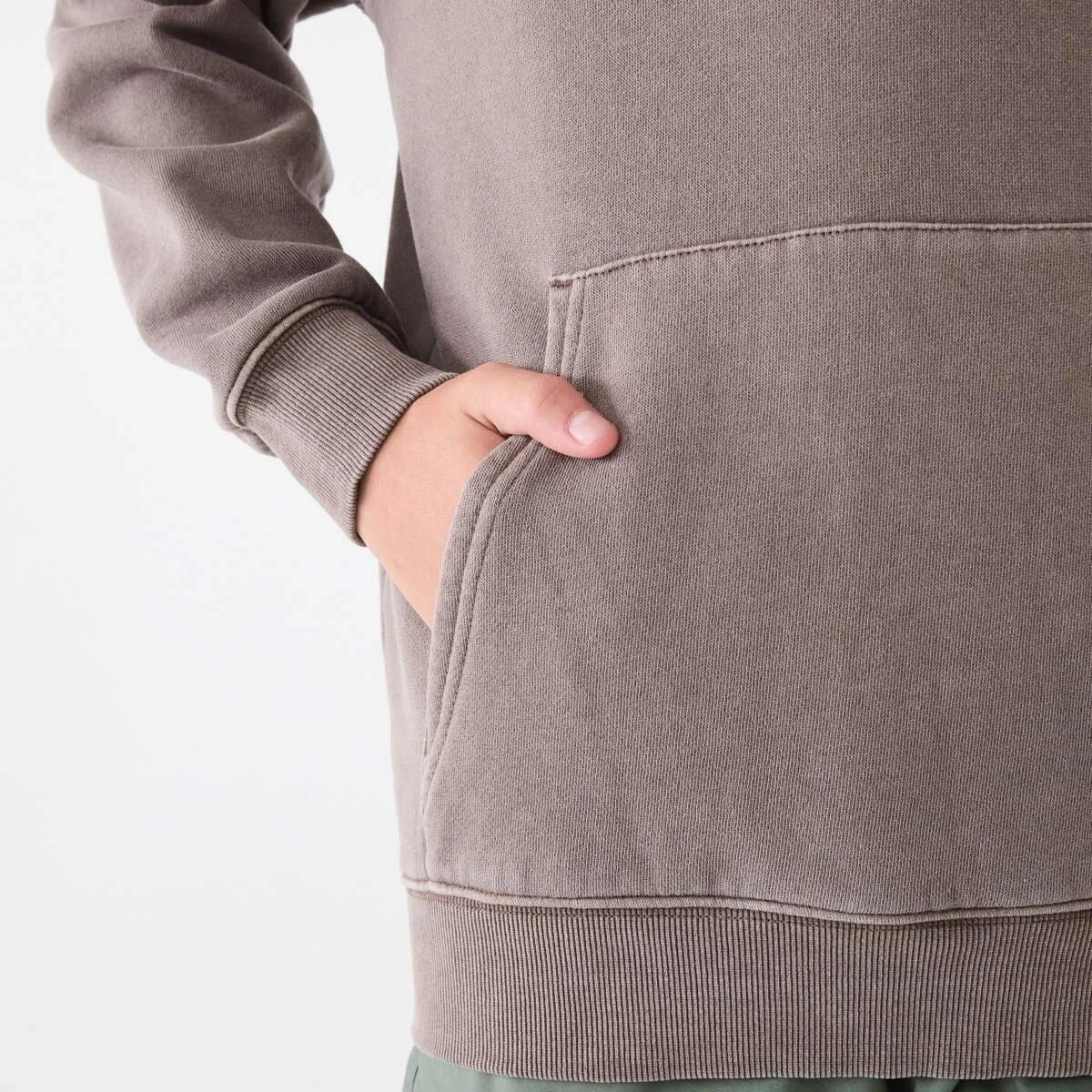 4 Oversized Washed Hoodie with Pocket Brown Choc, 4 of 6
