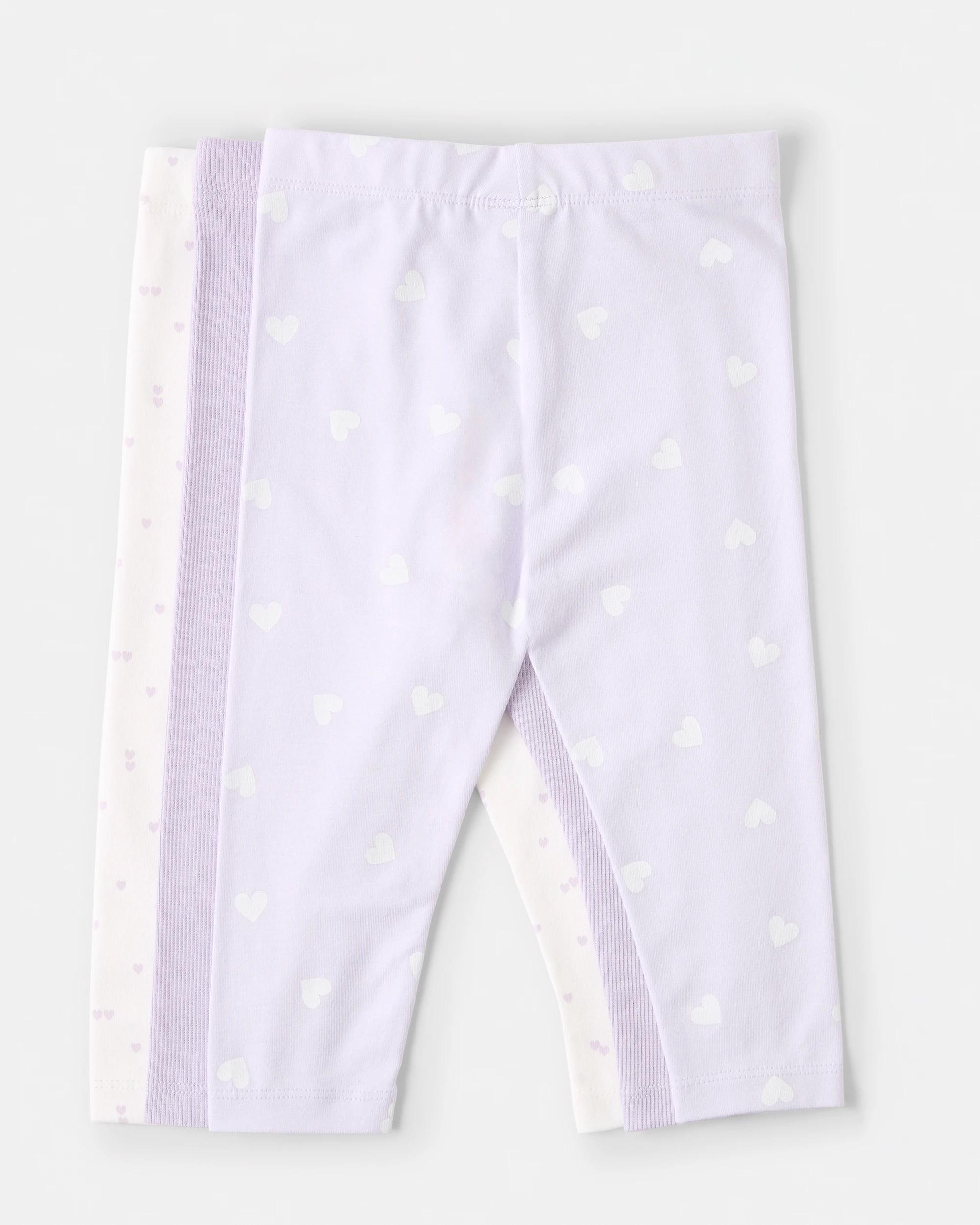 2 3 Pack Cotton Leggings Purp Heart, 2 of 8