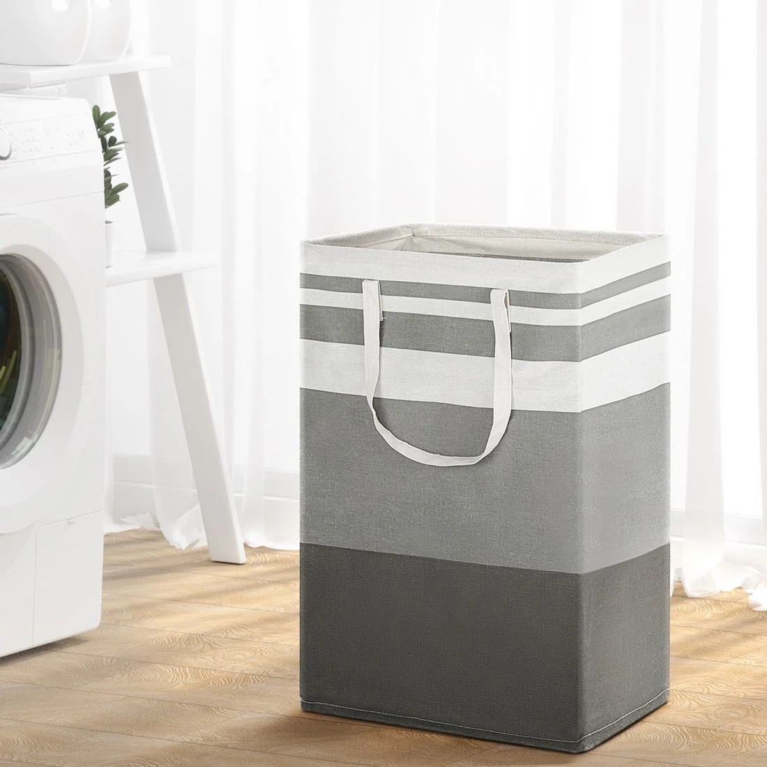 3 Artiss 2X Laundry Basket Hamper Foldable - Grey, 3 of 4