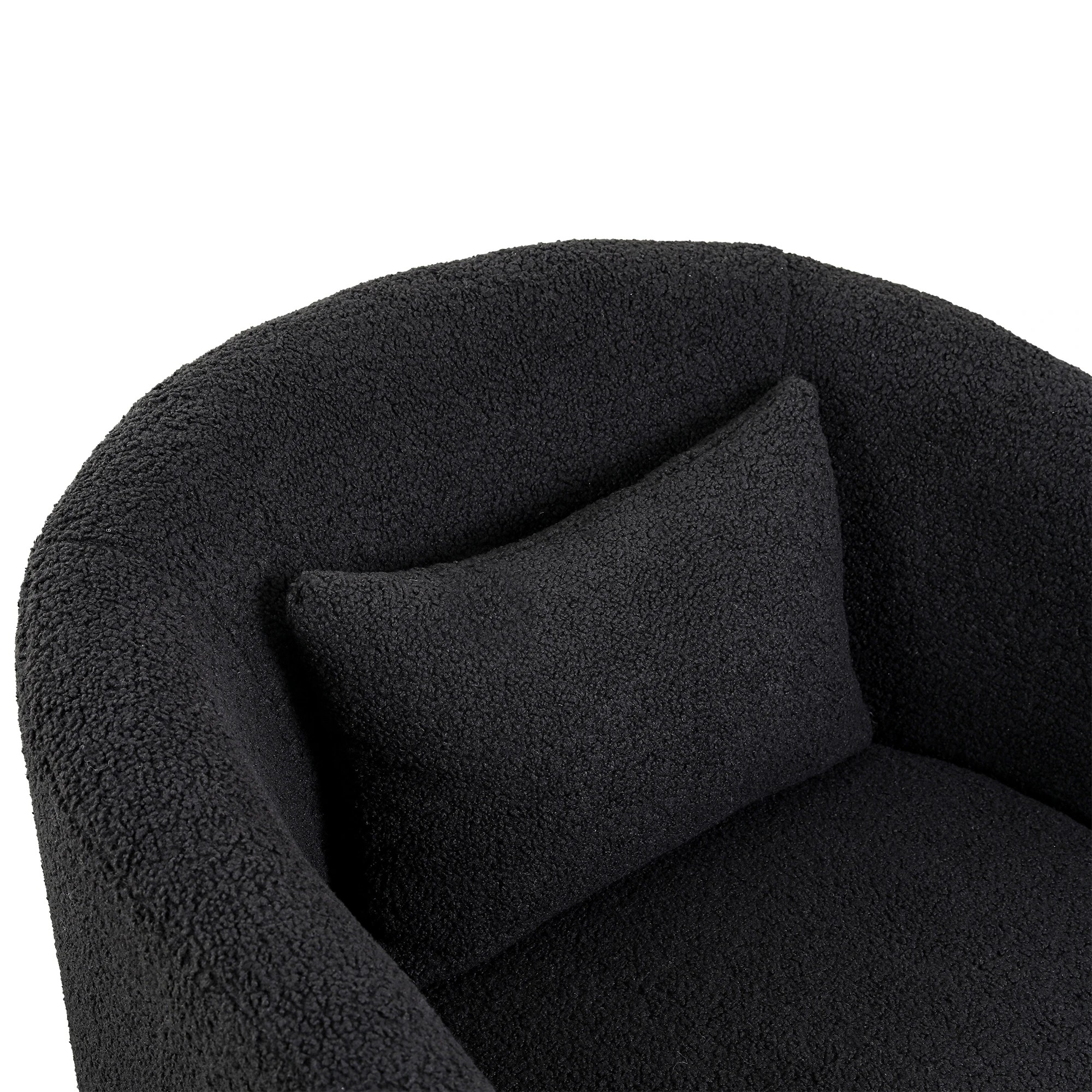 4 Levede Swivel Armchair Boucle - Black, 4 of 6