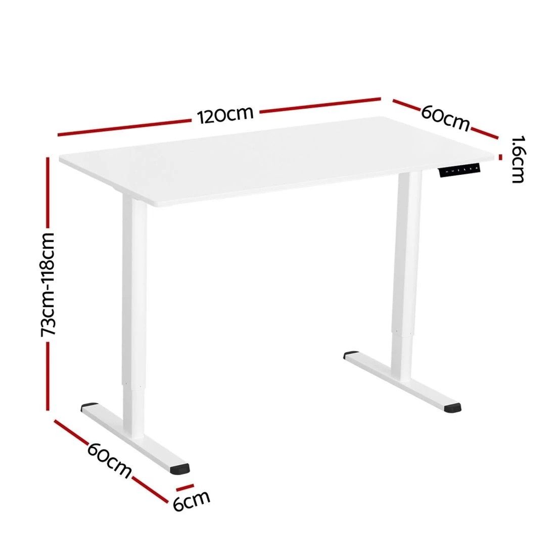 3 Artiss Electric Standing Desk Sit Stand Desks 120CM - White, 3 of 7