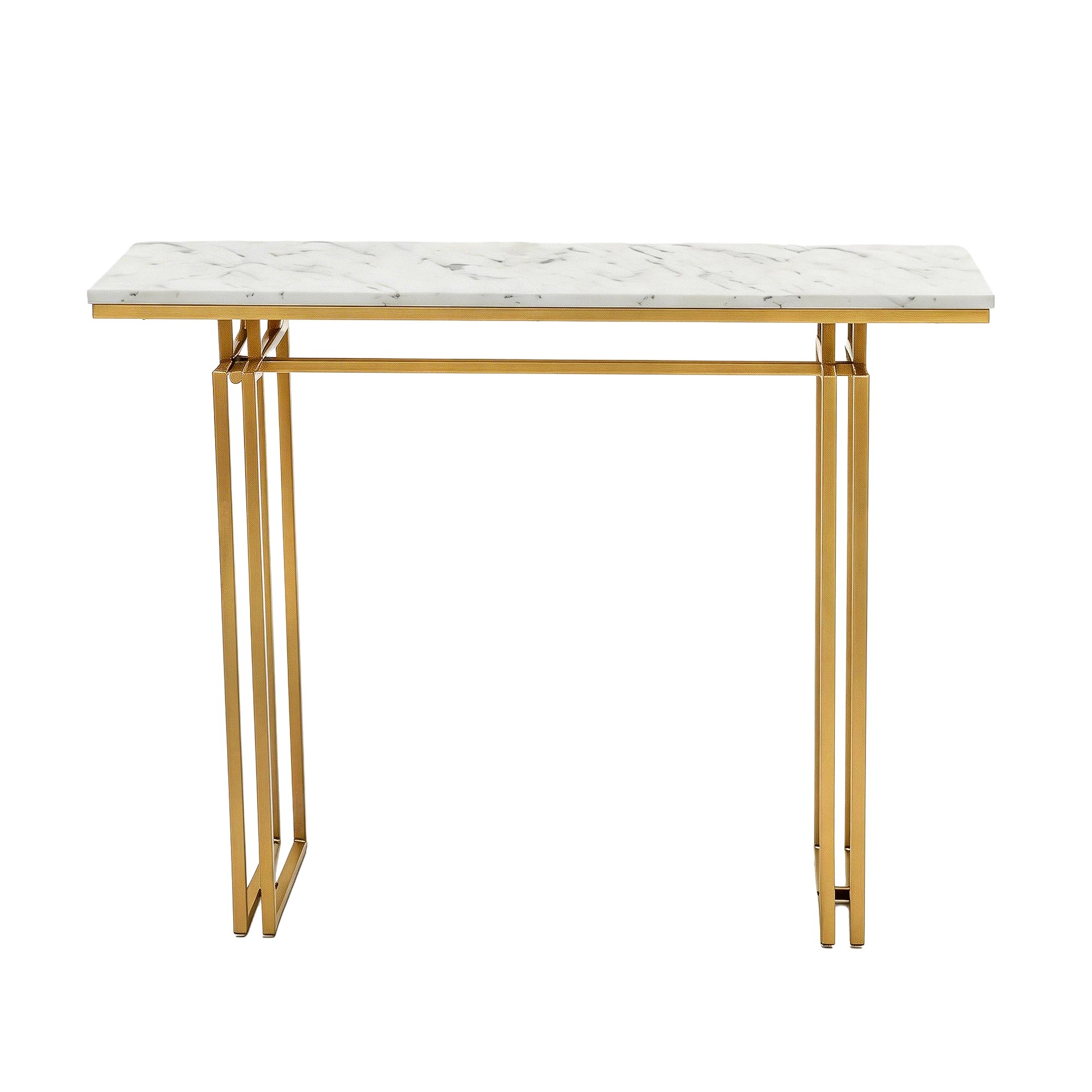 5 Artiss Console Table Hallway Entryway Table Marble Effect 110CM - Gold, 5 of 9