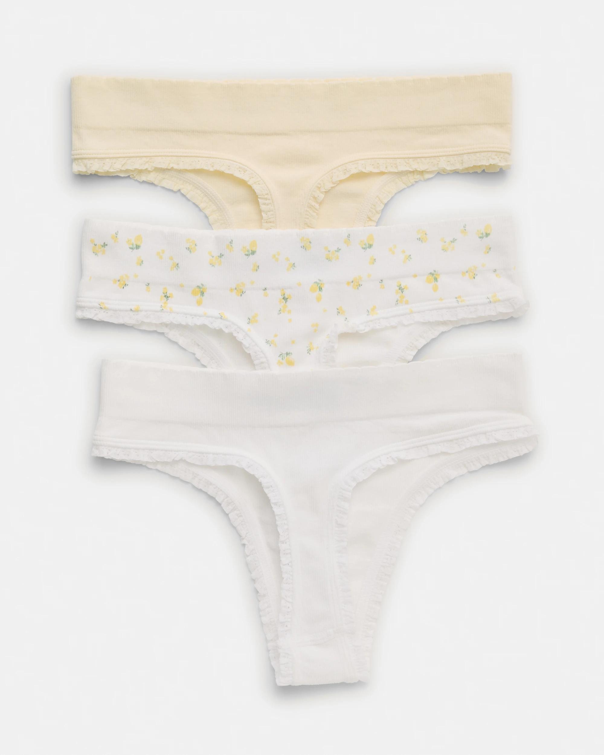 2 3 Pack Seamfree Rib G-String Briefs Lemoncello, 2 of 10