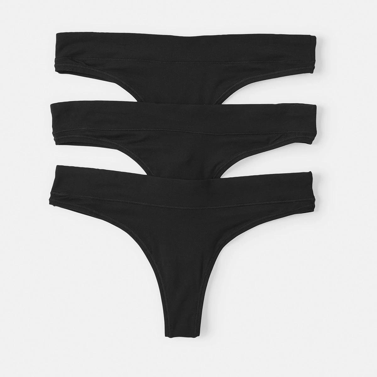 1 3 Pack Bamboo Blend G-String Briefs BLACK, 1 of 7