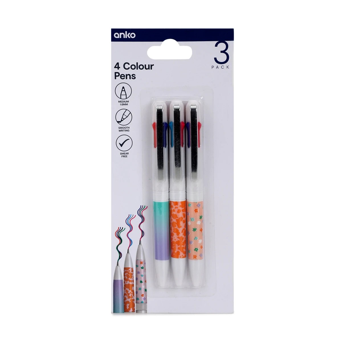 1 3 Pack 4 Colour Pens, 1 of 6