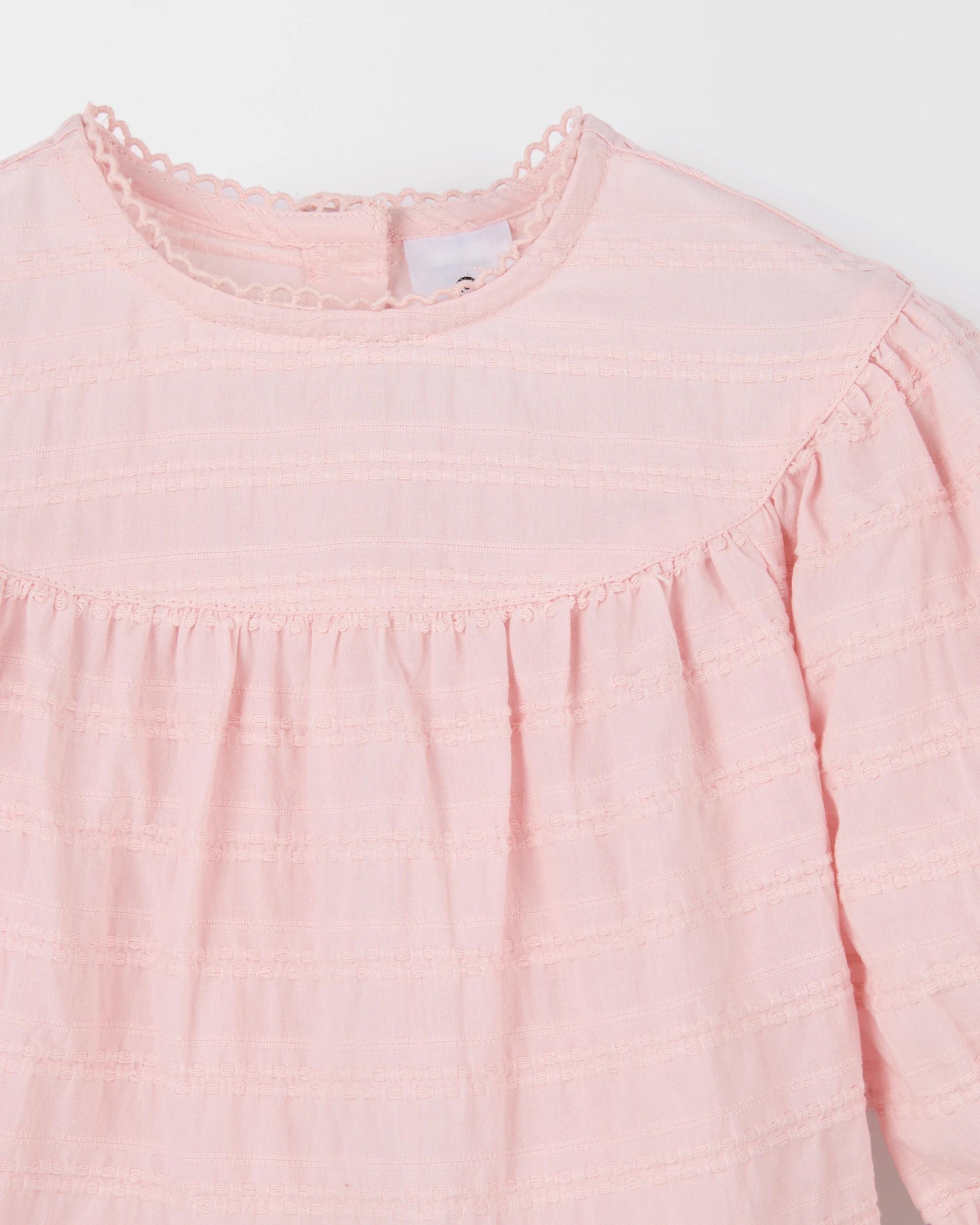 2 Target Baby Baby Long Sleeve Textured Woven Blouse PALE PINK, 2 of 2