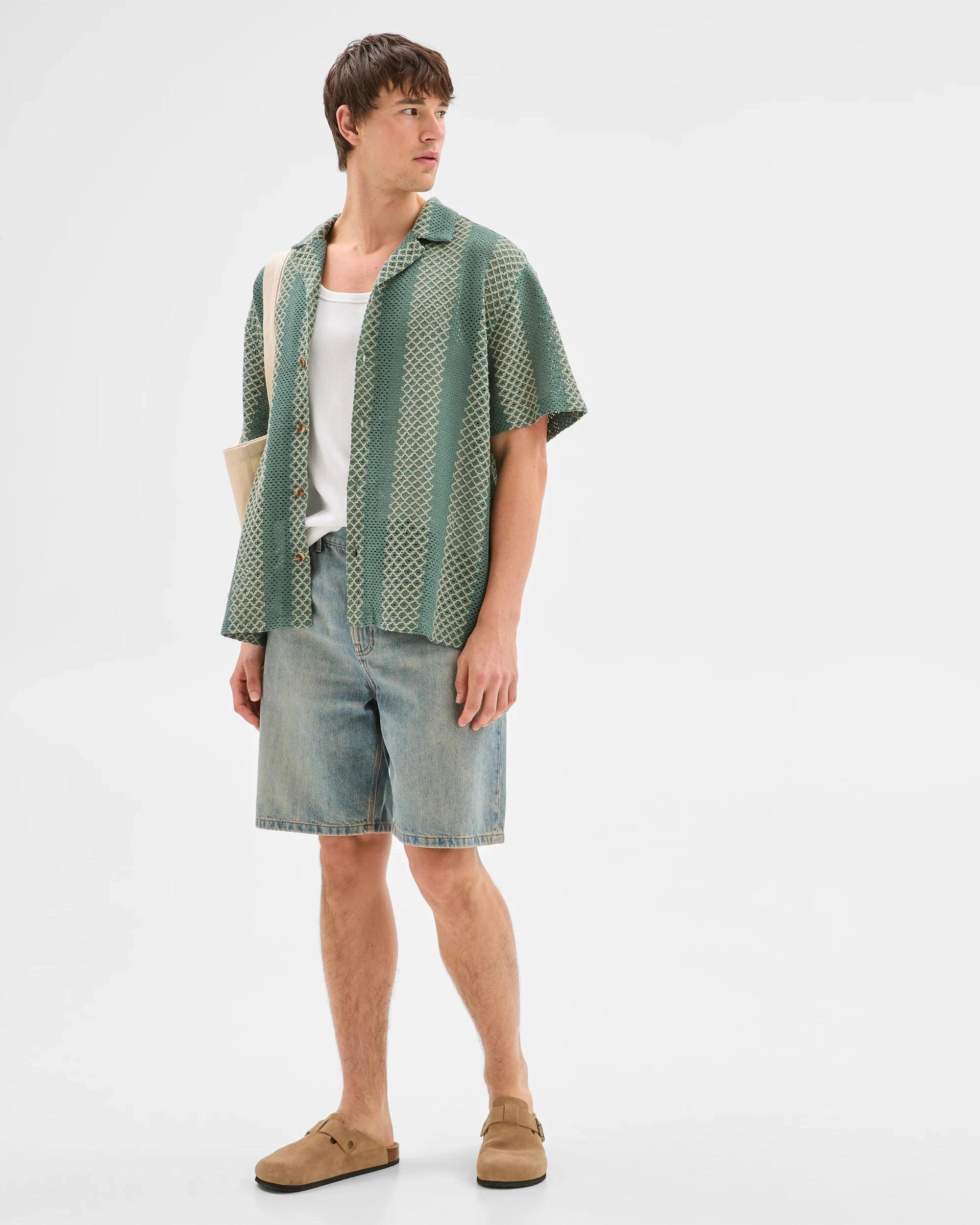 1 Australian Cotton Blend Woven Shirt - Commons GREEN, 1 of 7