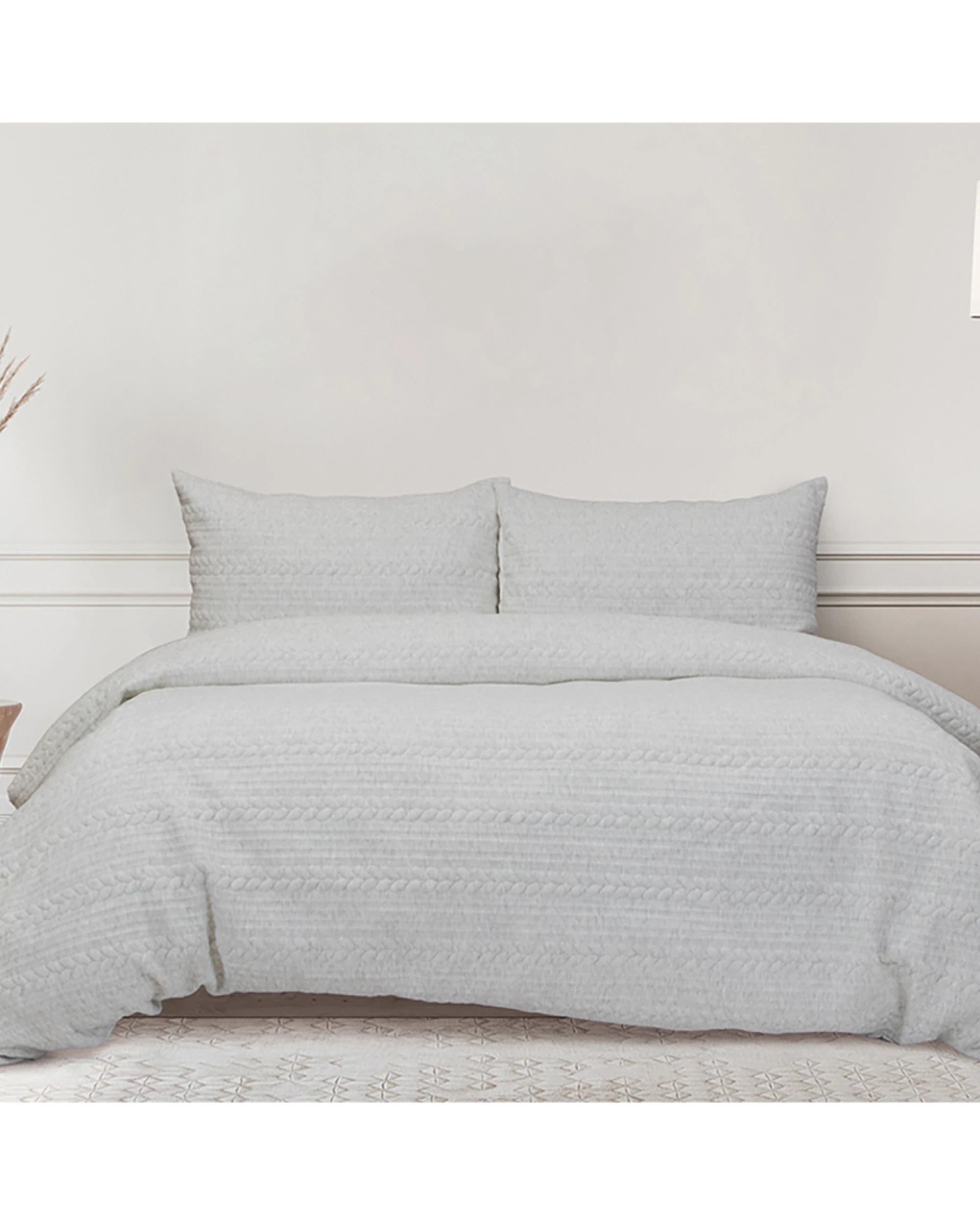 1 Ardor Boudoir Queen Size Johan Jacquard Quilt Cover Bedding Set - Natural, 1 of 3