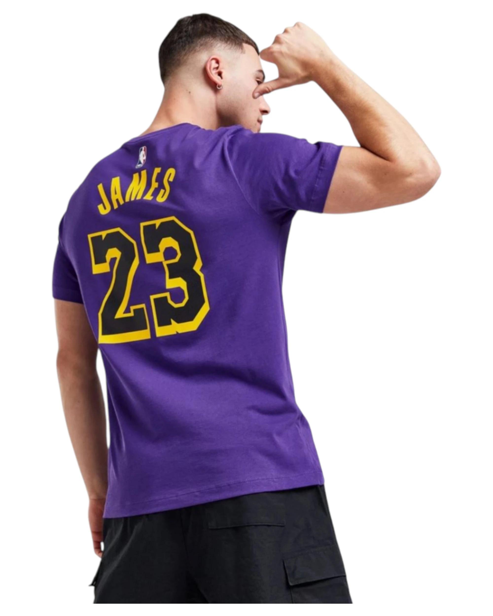 5 Nike 5 Pack Mens Air Jordan Lebron James Lakers Jersey T-Shirt PURPLE, 5 of 7