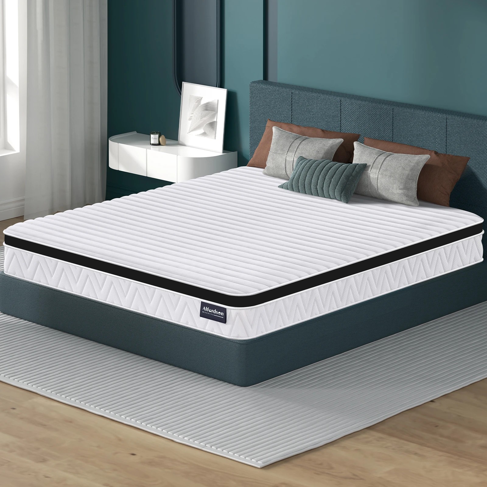 2 Alfordson Mattress 17CM Bed Euro Top Spring Foam Bedding Medium Firm - King Single Bed, 2 of 10