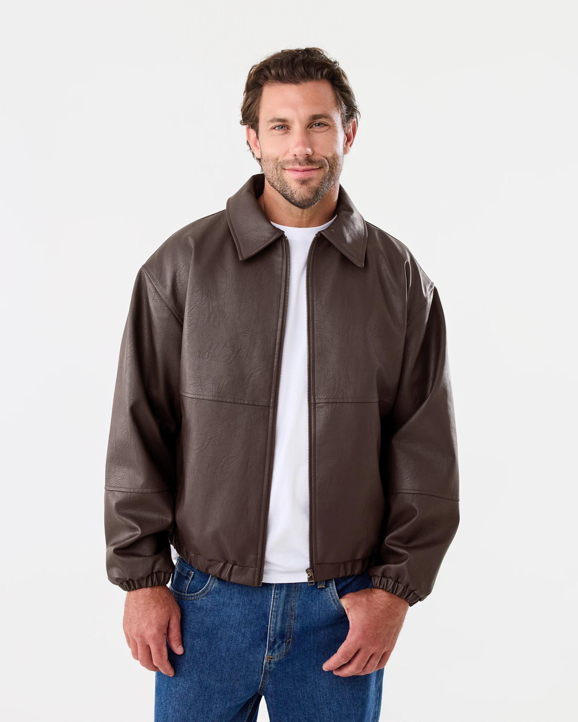 1 PU Bomber Jacket Chocolate, 1 of 8