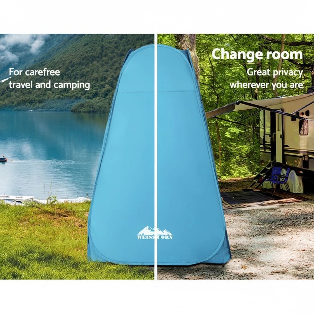 5 Weisshorn Pop up Camping Shower Toilet Tent Outdoor Privacy Change Room - Blue, 5 of 6