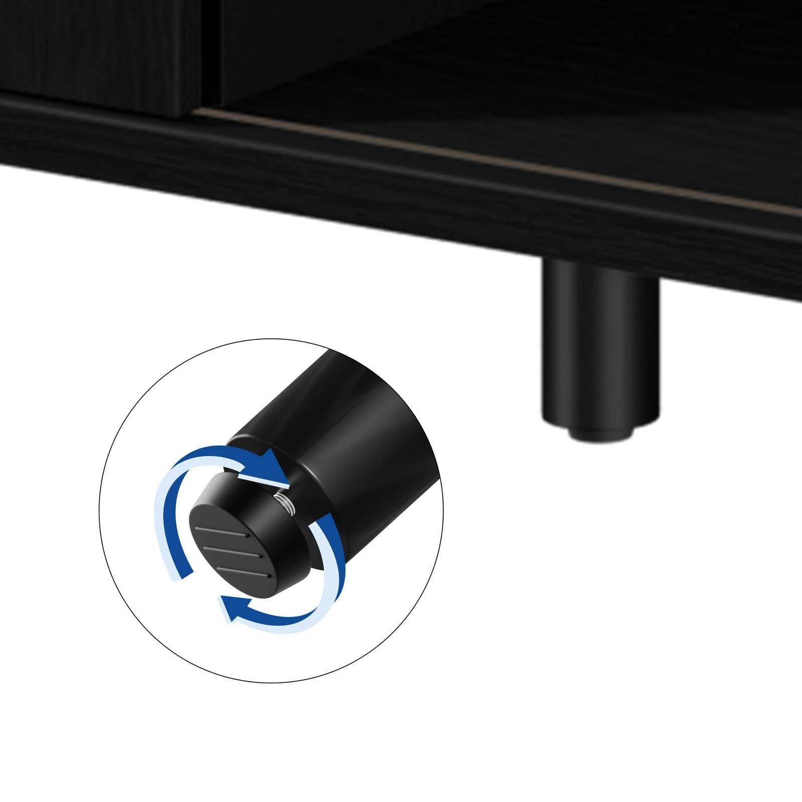 10 Alfordson Entertainment Unit TV Cabinet Stand 150cm Storage Sliding Doors Shelf - Black, 10 of 10