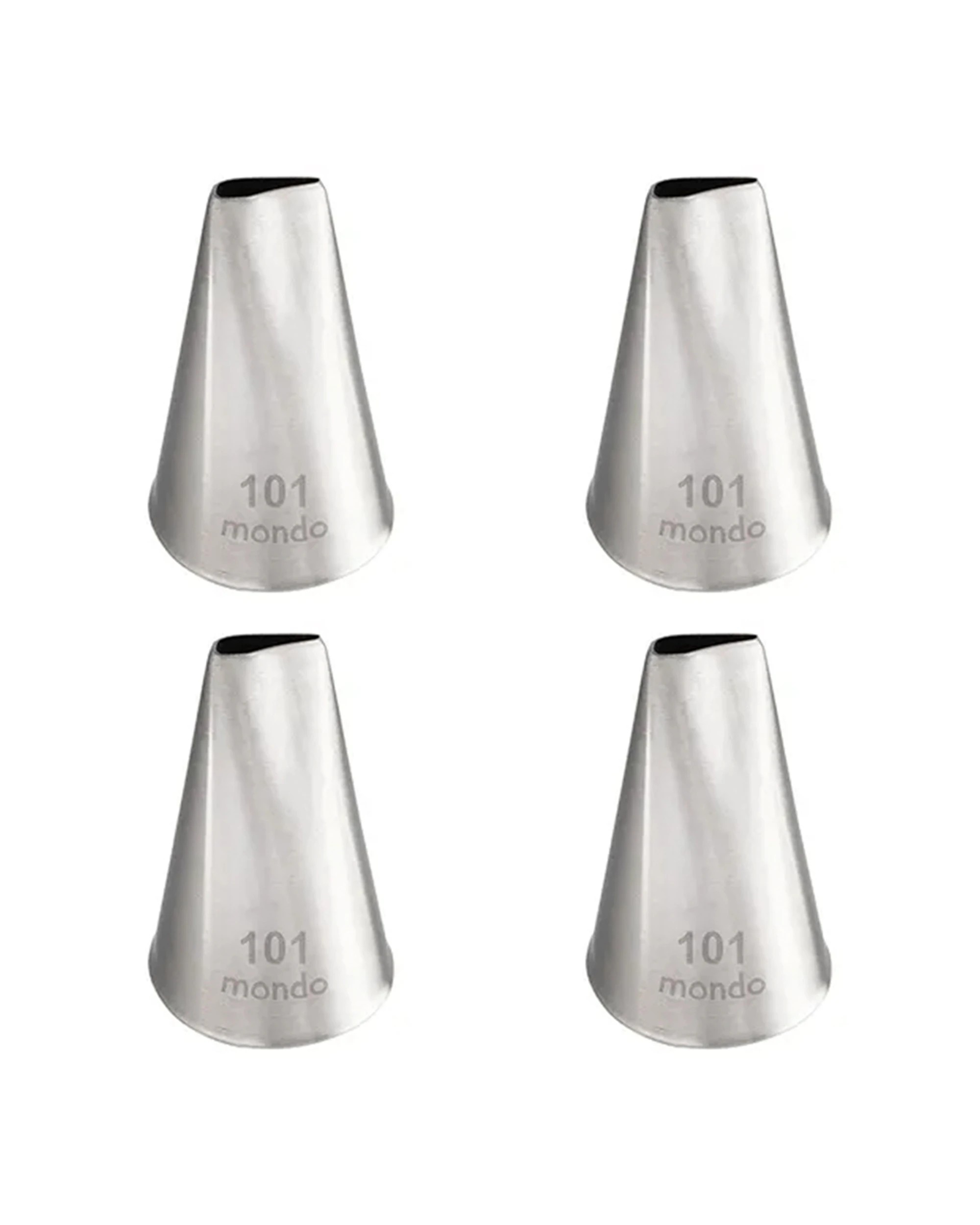 1 Mondo 4pk Stainless Steel Rose Piping Tip Professional Grade Durable - Silver, 1 of 3