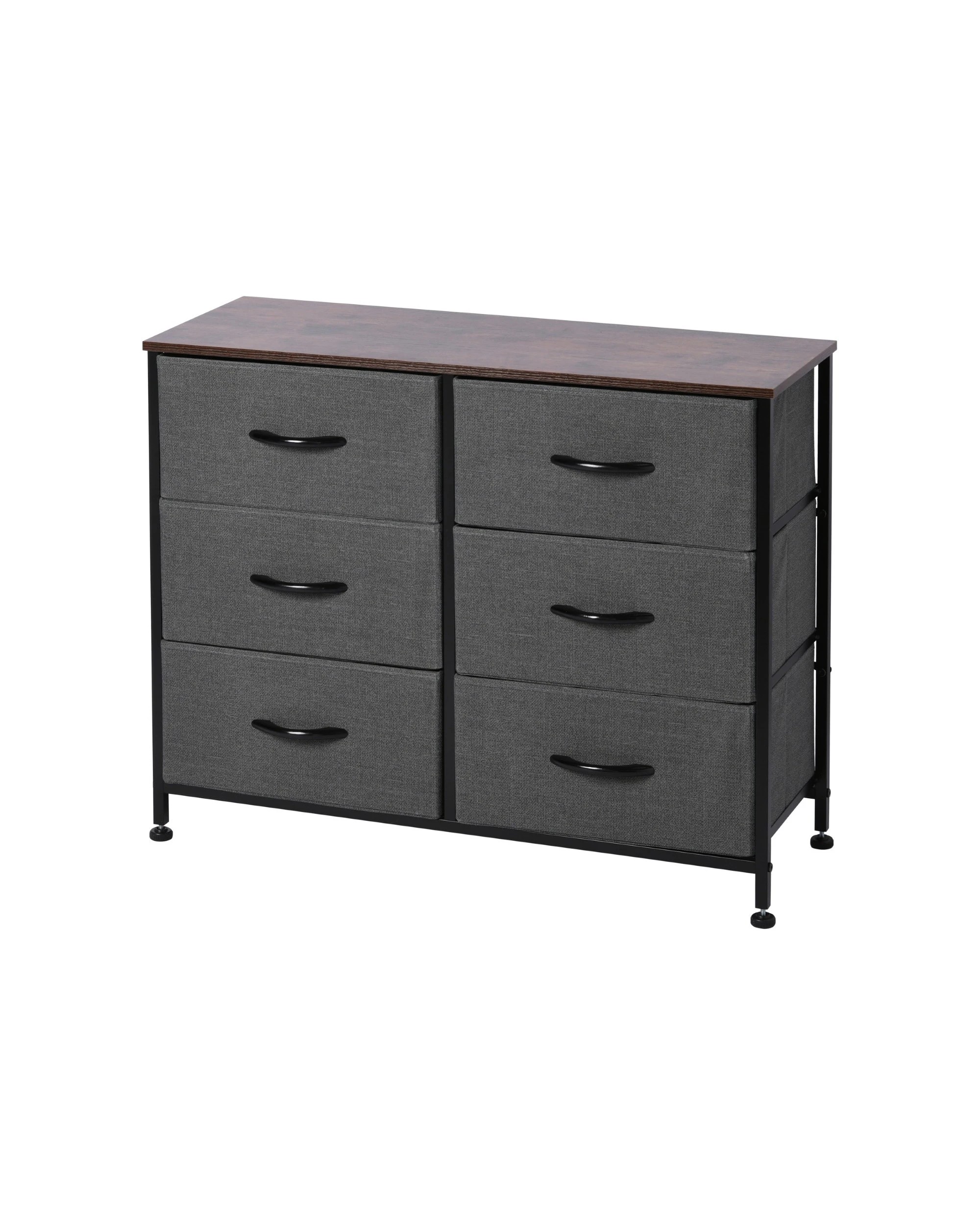 1 Sherwood Luna 6 Drawer Fabric Home Storage Dresser - Charcoal, 1 of 7