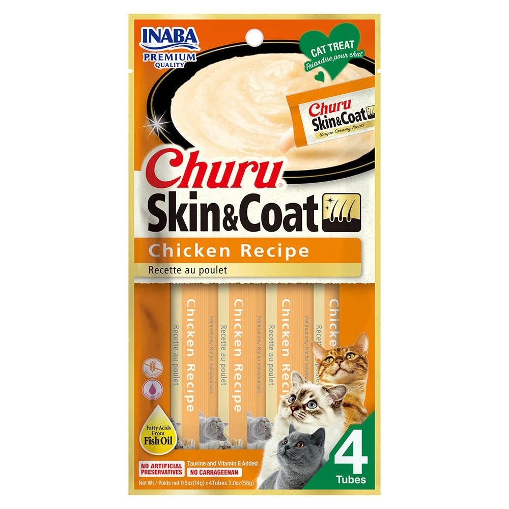 1 Inaba Cat Churu Puree Skin & Coat Chicken 56g 6pk, 1 of 2