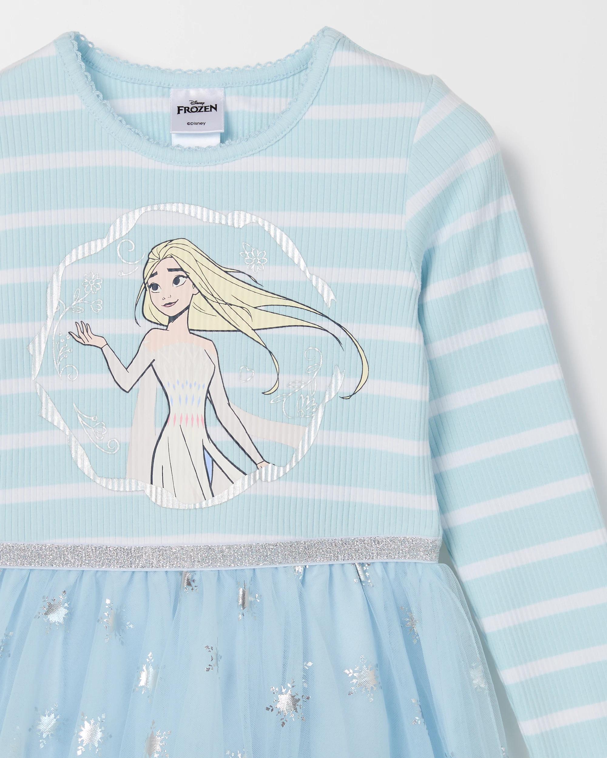 5 Disney Frozen Australian Cotton Knit/Tulle Dress FROZEN BLUE, 5 of 5