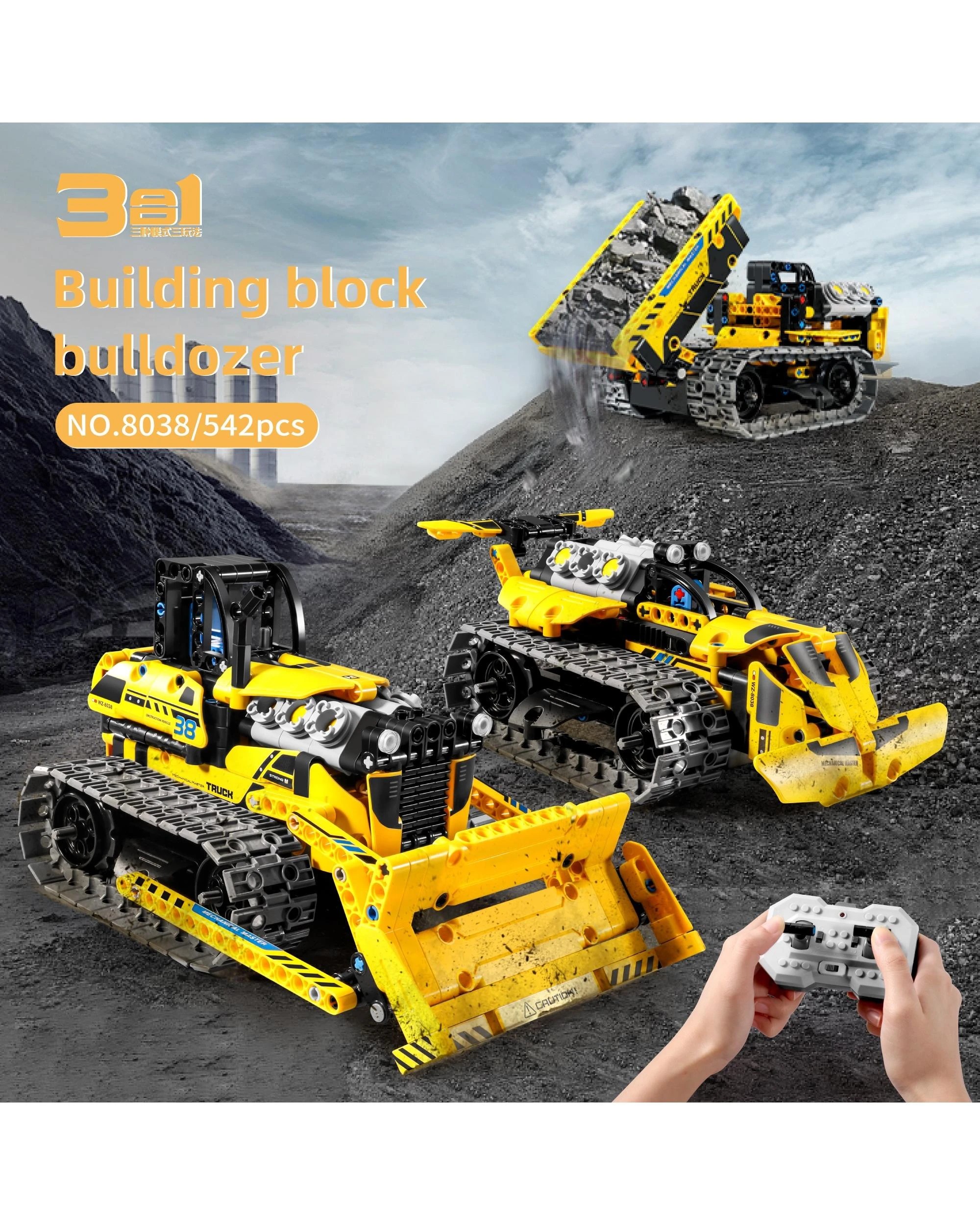 2 iM.Master Mechanical Master Remote Control Crawling Bulldozer 3-in-1 452 Piece Model Kit - 8038, 2 of 10