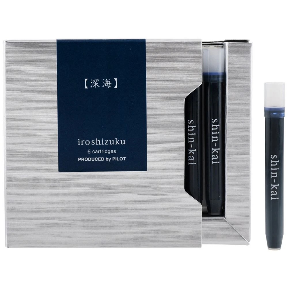 1 Iroshizuku Fountain Pen Ink Cartridge Deep Sea 6Pk, 1 of 3