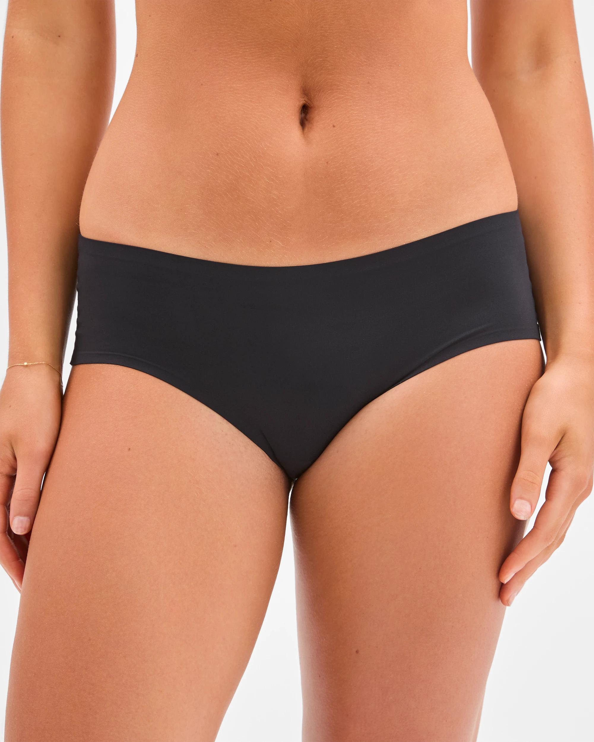 2 Target Woman Smooth Moves 2 Pack No Show Bonded Hipster Bikini Briefs BLACK, 2 of 4