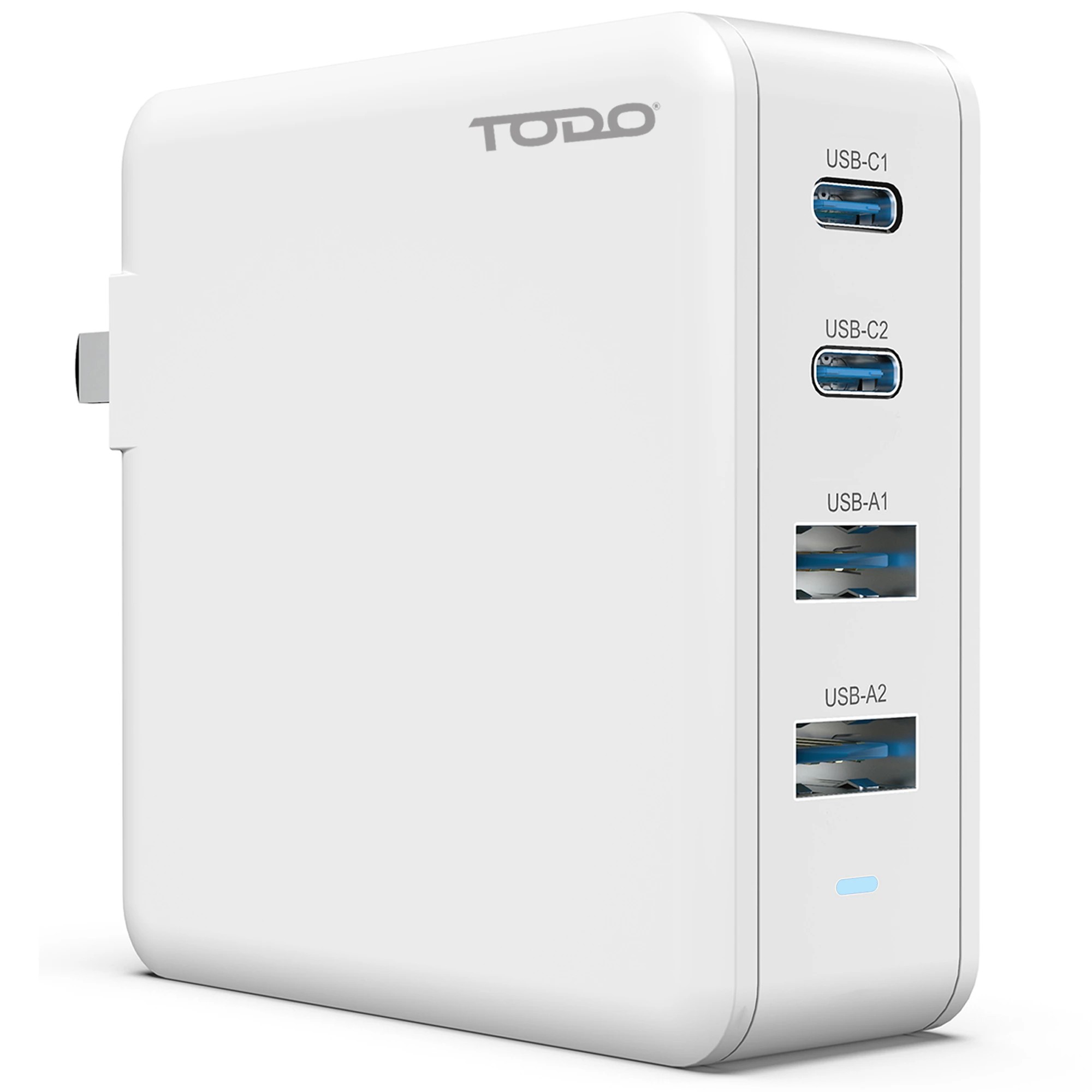 2 TODO 100W GaN USB C Travel Charger Adaptor Universal Charging Station 4 Port 5A World Adapter, 2 of 5