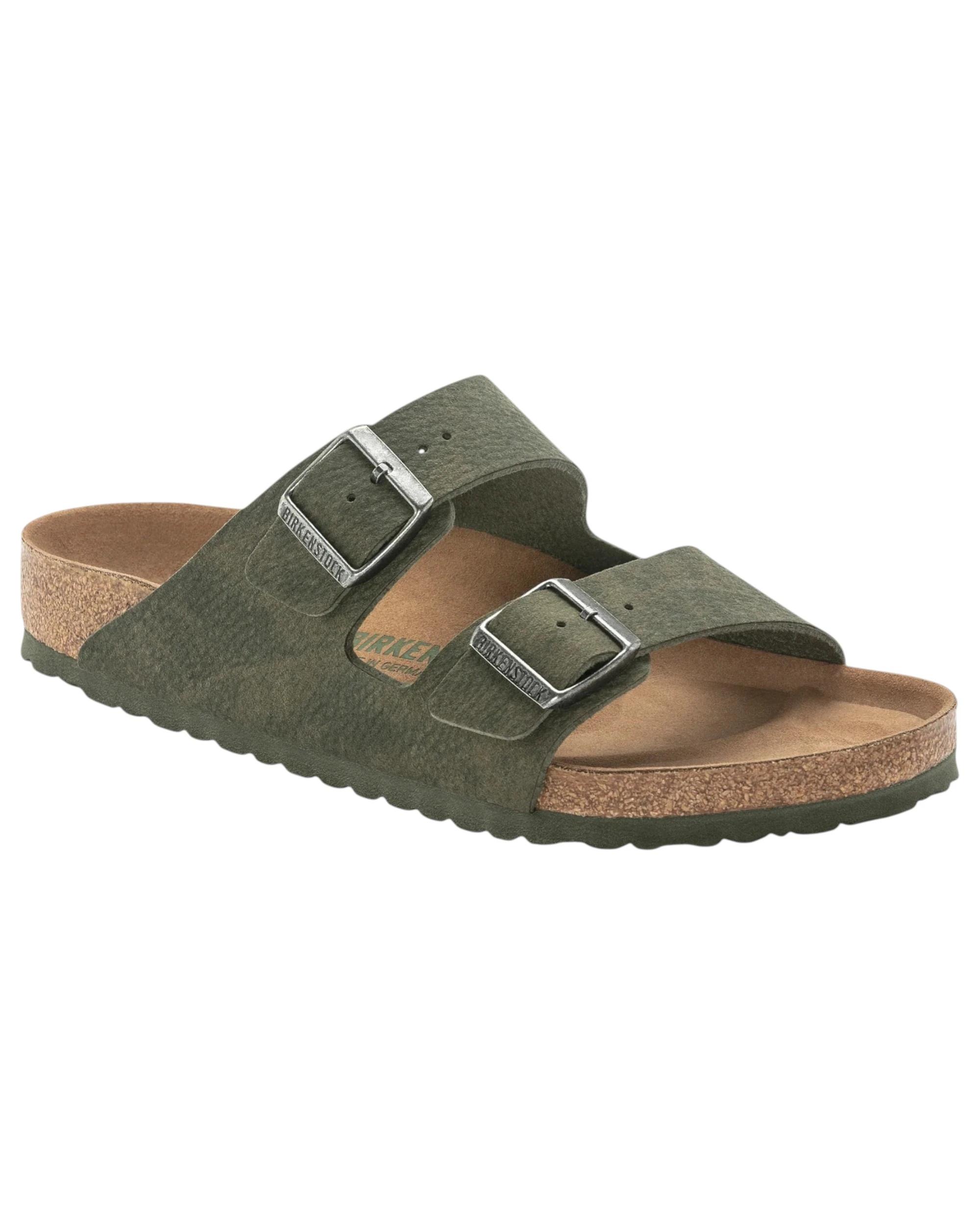 1 Birkenstock Mens Arizona Vegan Regular Slip On Sandals DESERT DUST THYME, 1 of 4