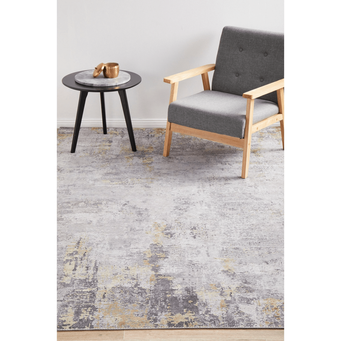 5 RUG CULTURE Illusions 156 Gold Rug — Power-Loomed Polyester, 3 mm Pile
 - grey, 5 of 7