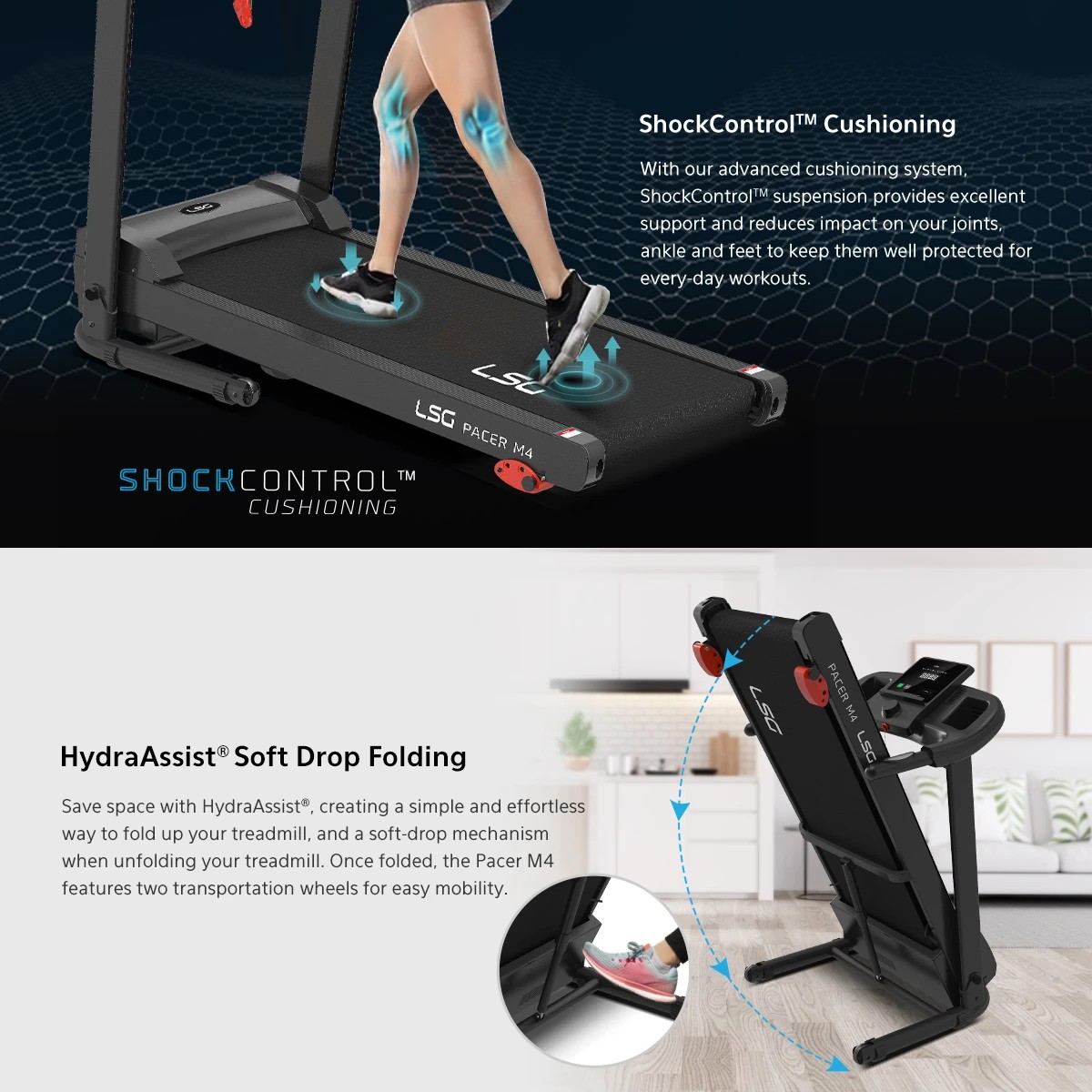 8 LSG Pacer M4 Treadmill - Black, 8 of 10