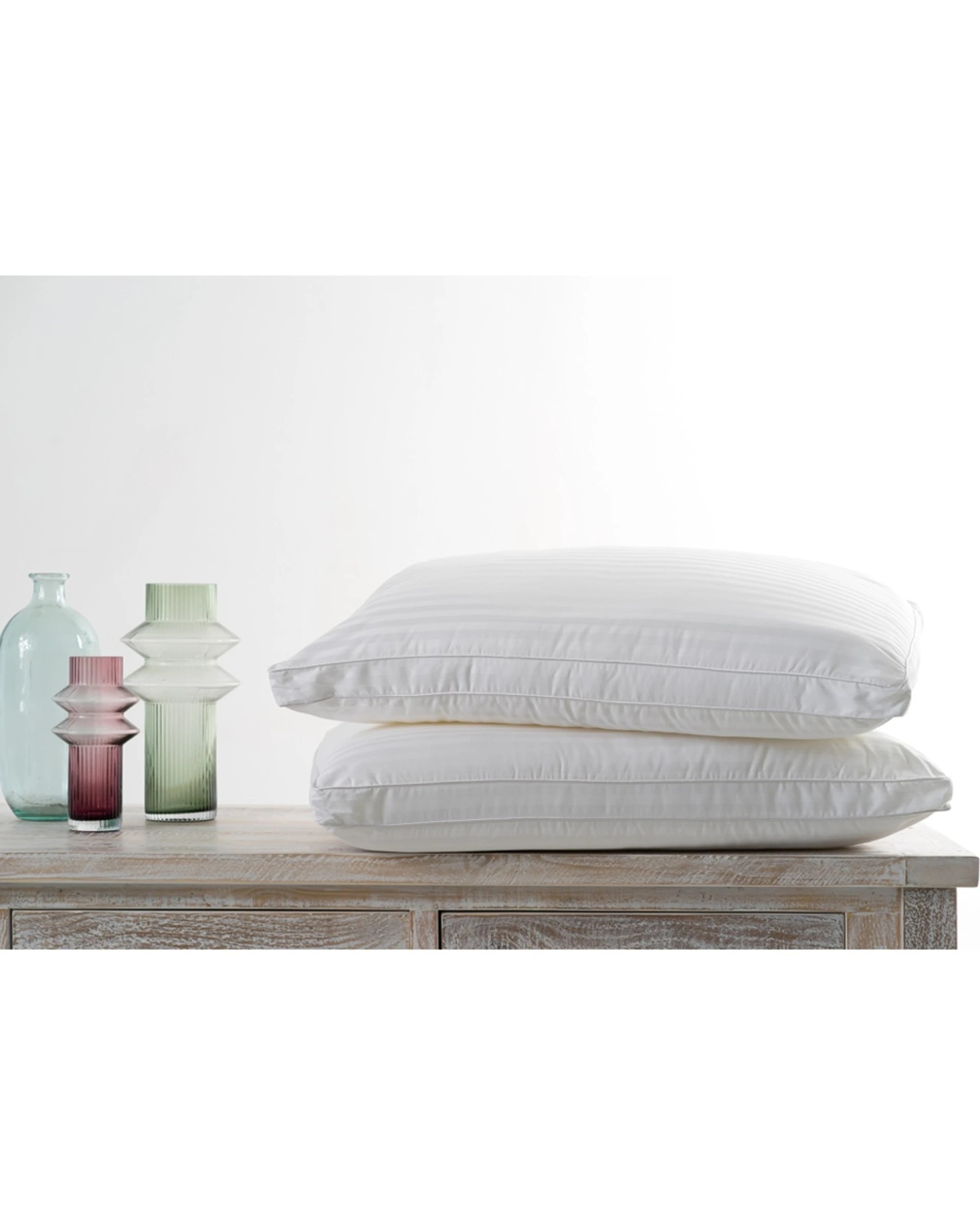 3 Onkaparinga 2pc Luxury Antibacterial Pillows Cotton Sateen Cover Gusseted - White, 3 of 3