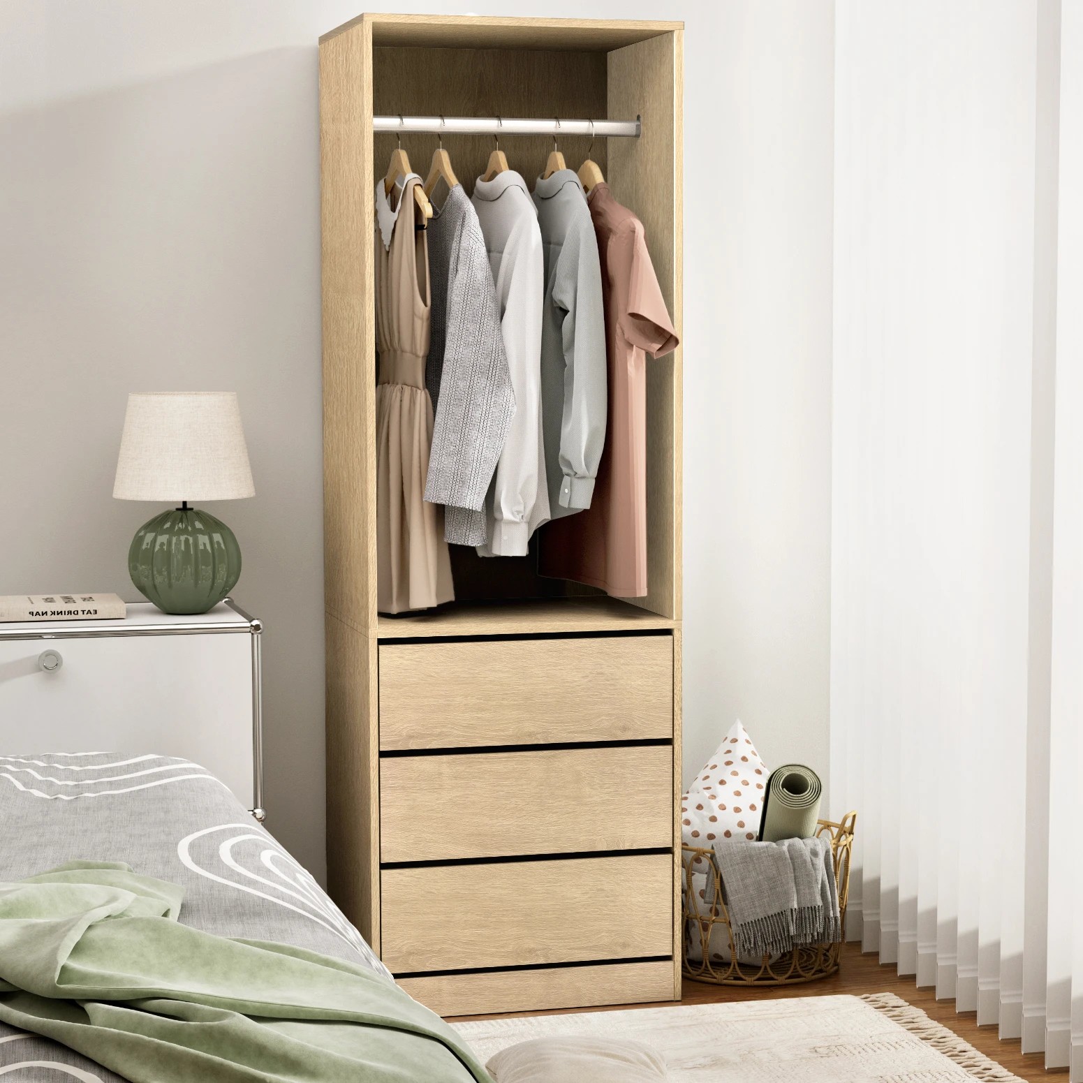 4 Artiss Wardrobe Clothes Closet Storage Organizer - Natural, 4 of 8