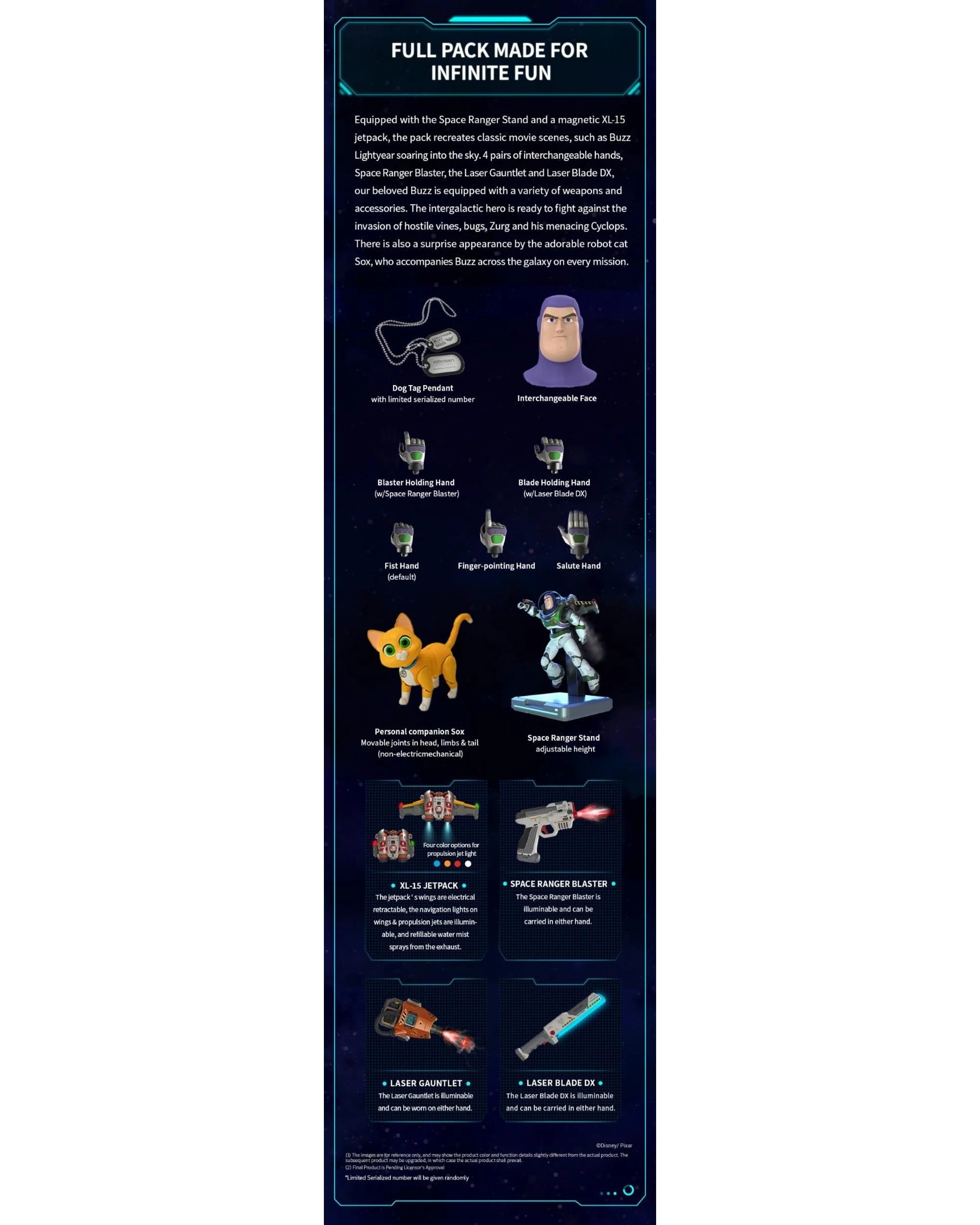 6 Robosen Buzz Lightyear Infinity Pack Limited Edition Robot, 6 of 10