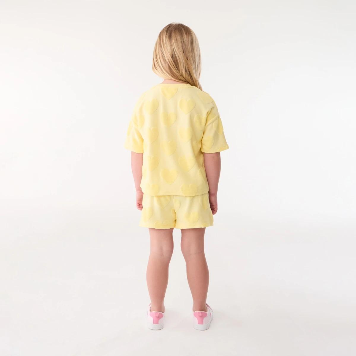 6 Short Sleeve Texture T-shirt Ylw Heart, 6 of 6