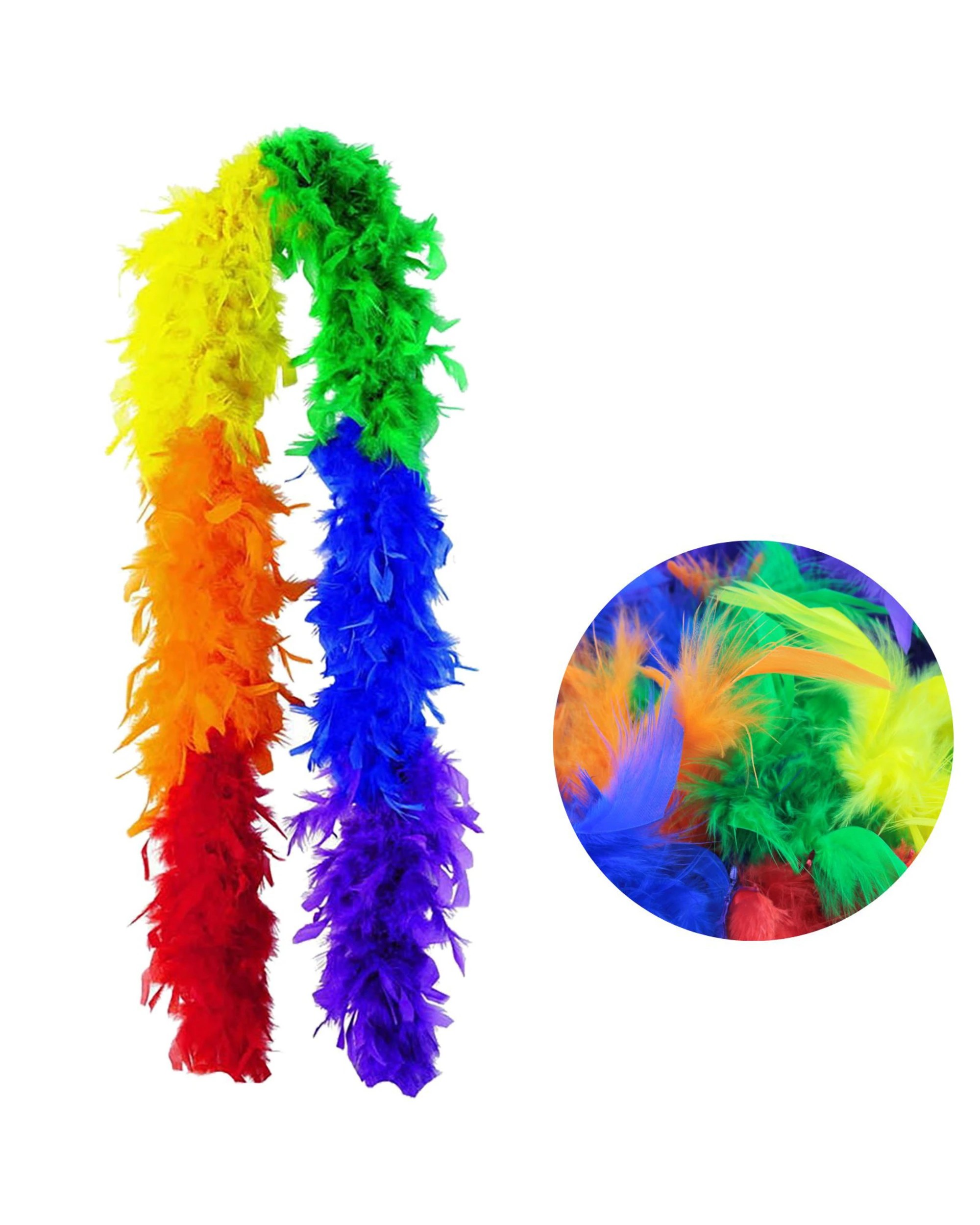 1 Anagram Rainbow Coloured Feather Boa - Multi-Colored, 1 of 2