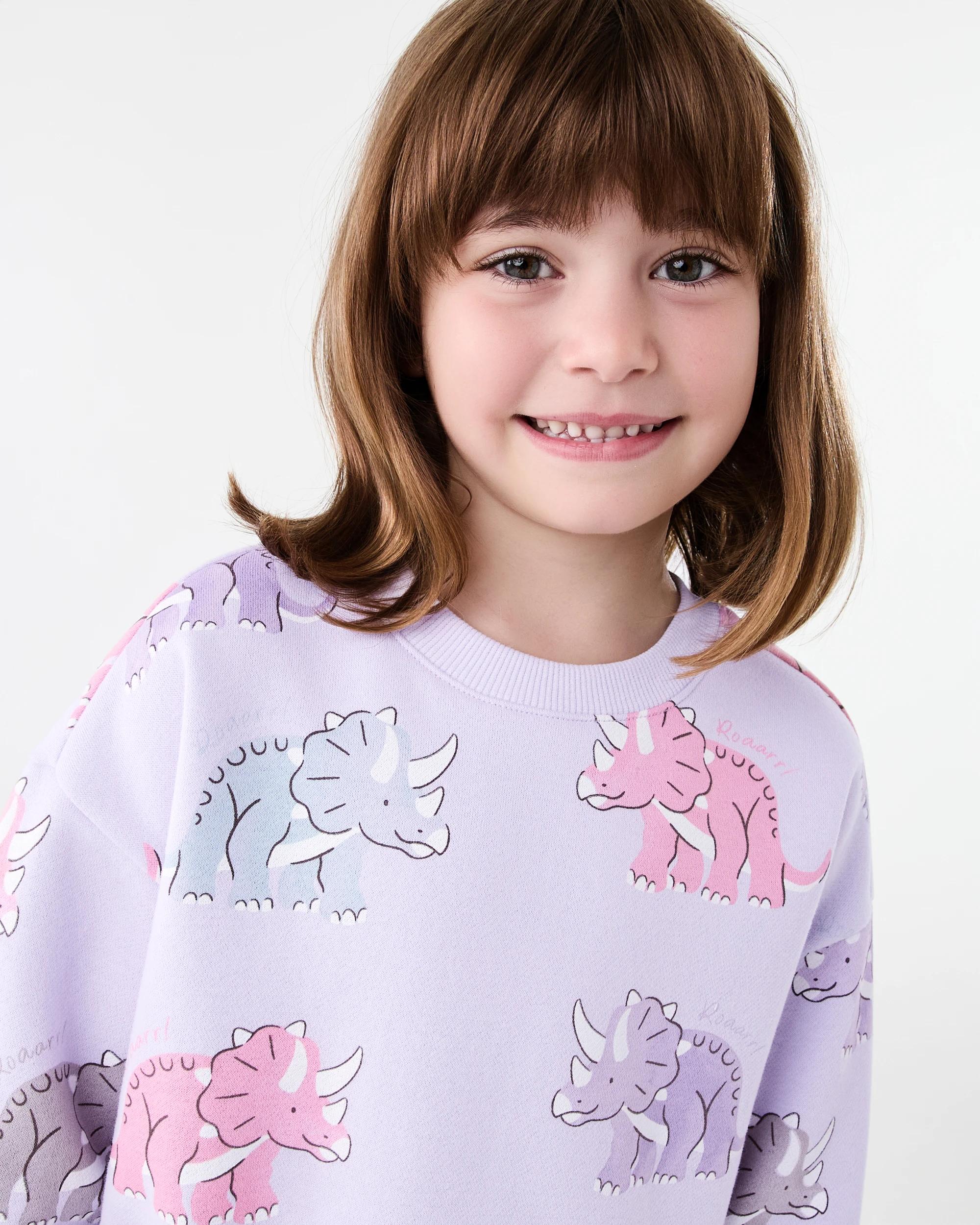 3 Oversized Crew Neck Top and Legging Set Pur Dino, 3 of 7