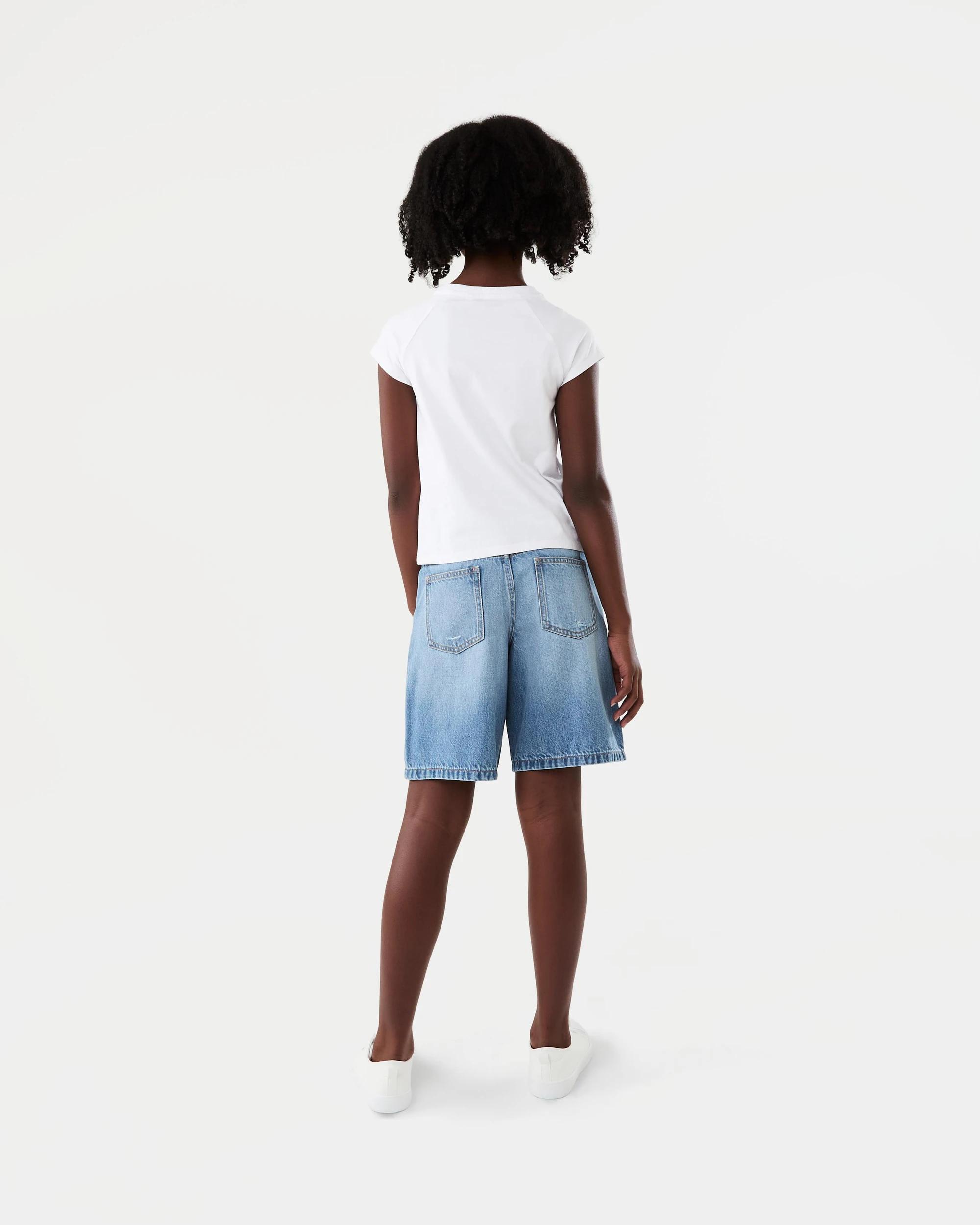 7 Longline Denim Shorts Mid Wash, 7 of 7