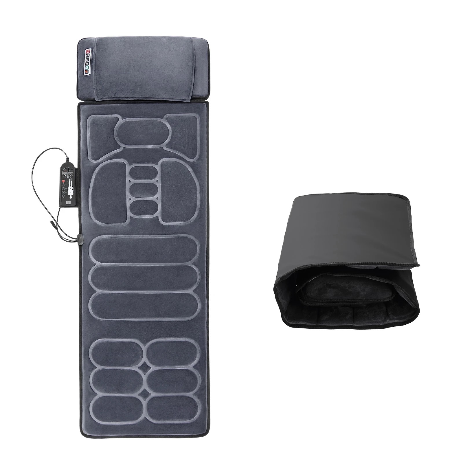 6 HOMASA Heated Massage Mat Full Body Vibration Electric Heating Pad Shiatsu Neck Shoulder Leg Massager 10 Motors Chair, 6 of 7