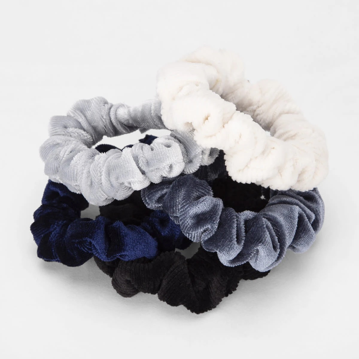3 5 Pack Mini Hair Scrunchies - Blue, Black & Ombre, 3 of 5