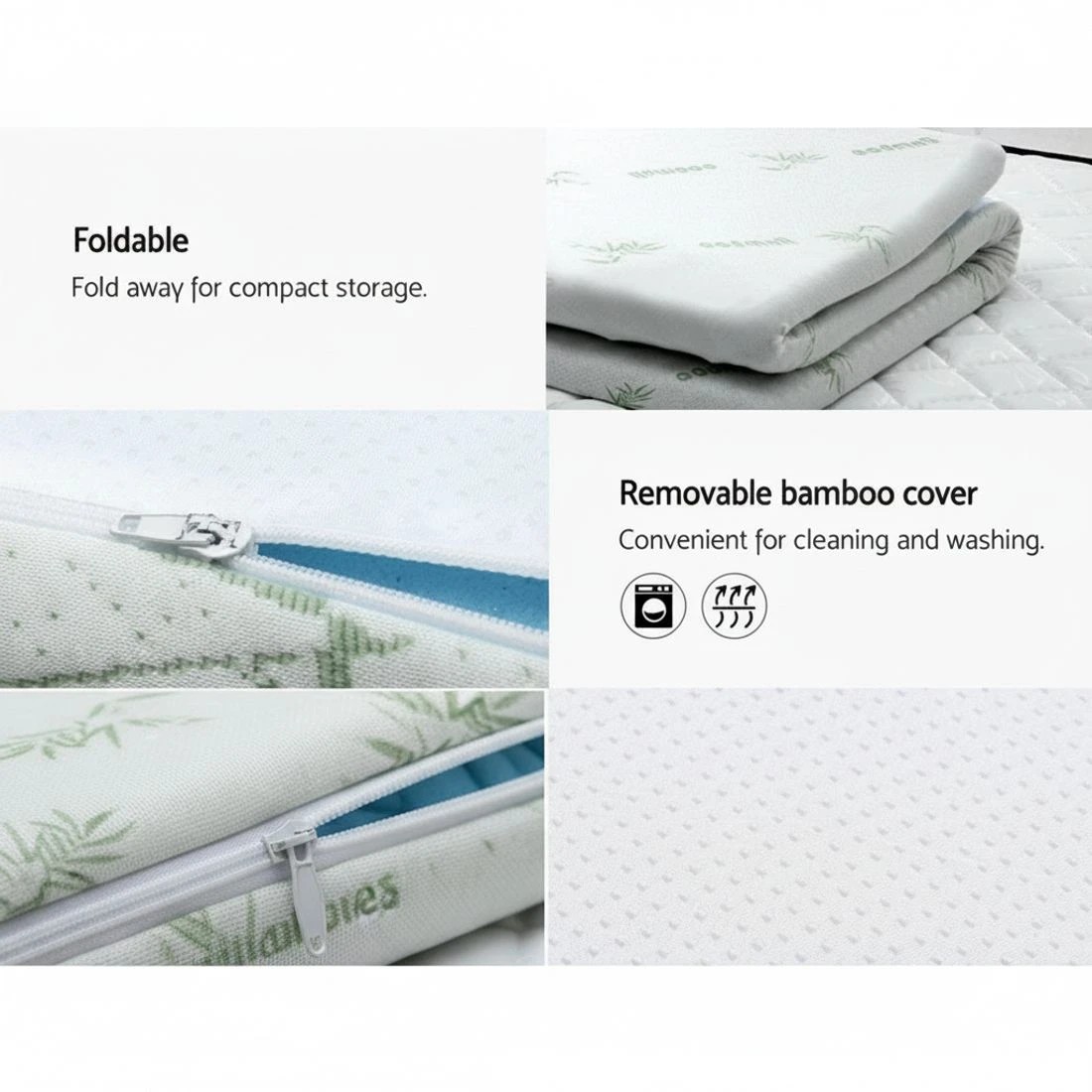 6 Giselle Bedding Memory Foam Mattress Topper Cool Gel 5cm Queen - Queen Bed - Blue, 6 of 8