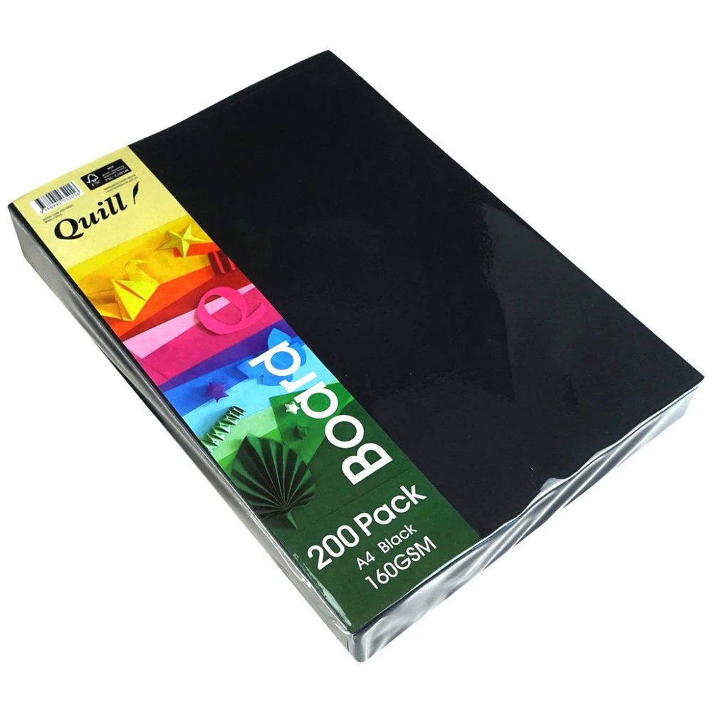 3 Quill Board A4 160gsm Black 200 Pack, 3 of 3