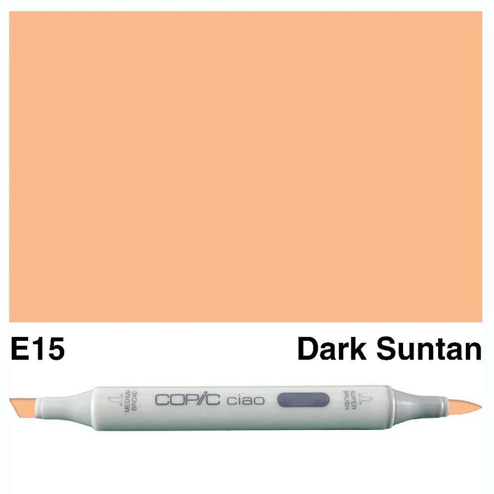 3 Copic Ciao Dual Nib Marker E15 Dark Suntan, 3 of 3